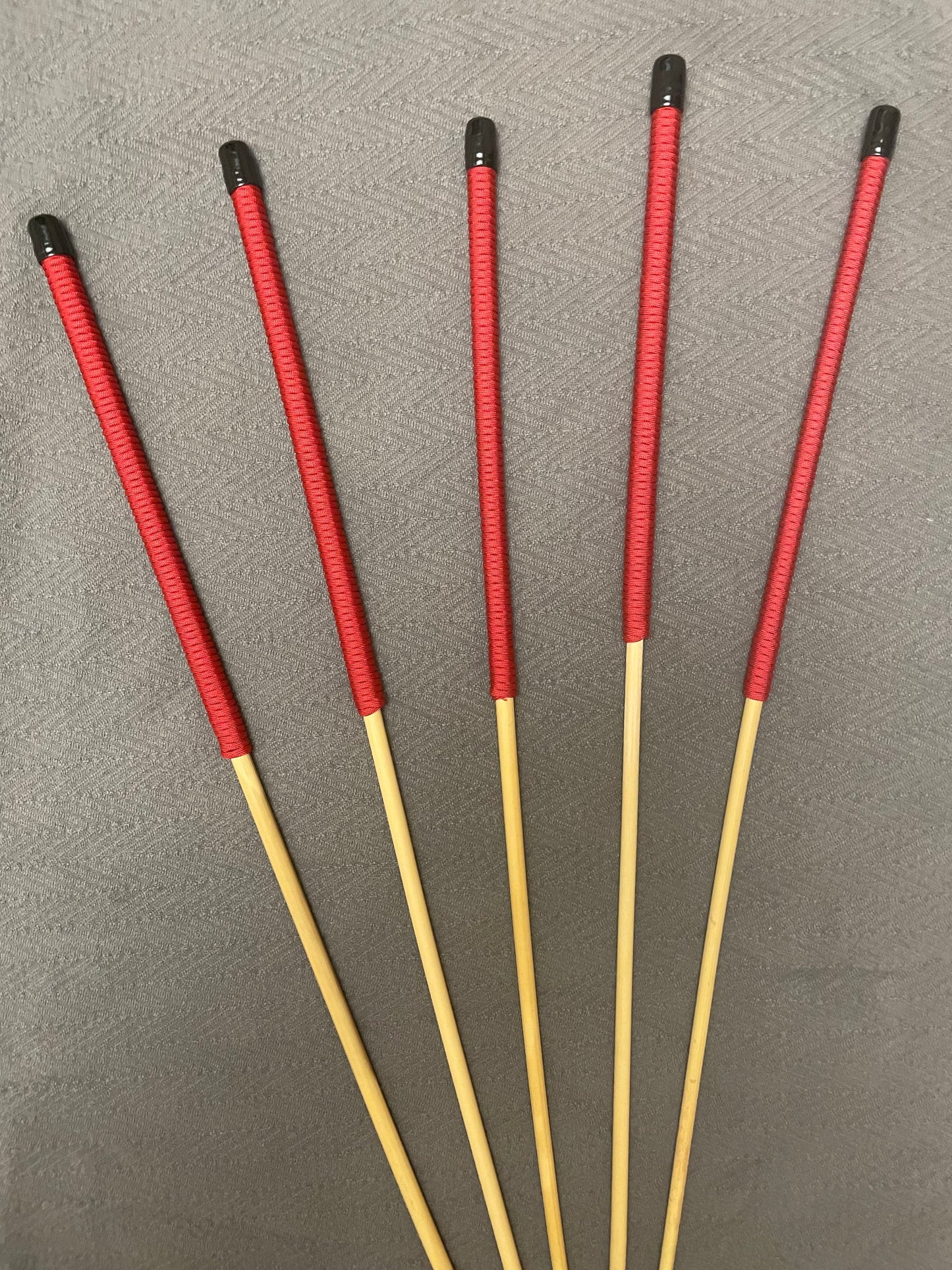 Set of 5 Knotless Dragon Canes / Ultimate Canes / No Knot Canes / BDSM Canes - 85 cms Length - Black or Imperial Red Paracord Handles