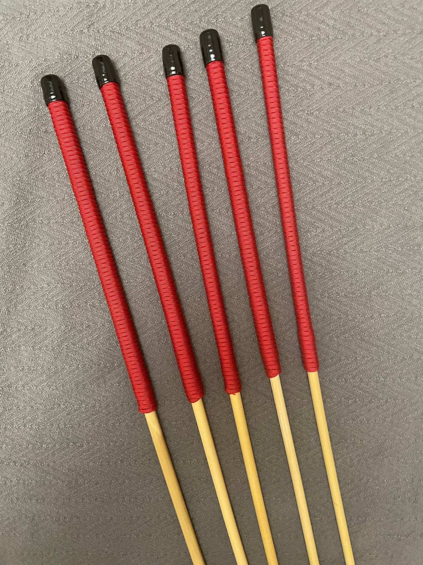 Set of 5 Knotless Dragon Canes / Ultimate Canes / No Knot Canes / BDSM Canes - 85 cms Length - Black or Imperial Red Paracord Handles