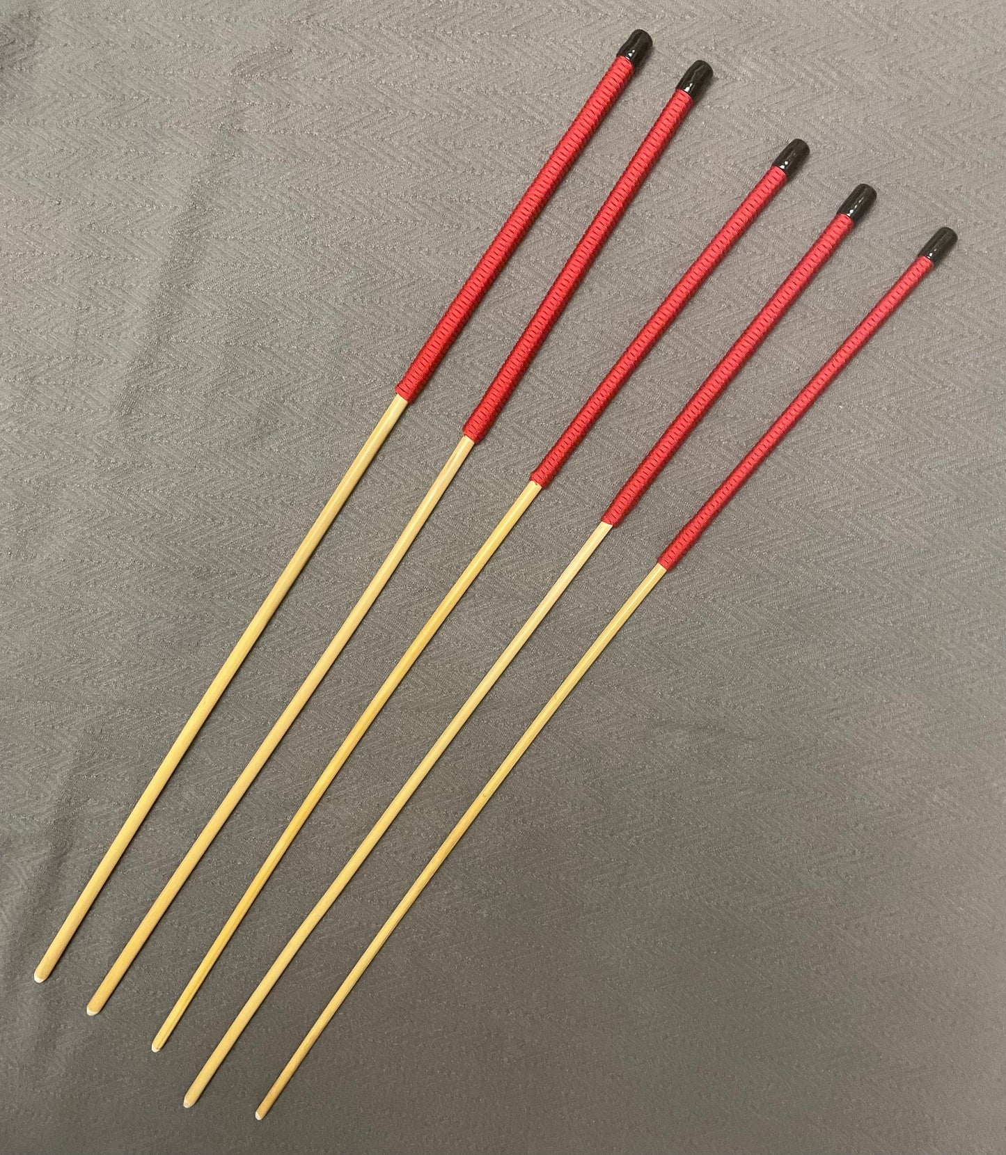 Set of 5 Knotless Dragon Canes / Ultimate Canes / No Knot Canes / BDSM Canes - 85 cms Length - Black or Imperial Red Paracord Handles