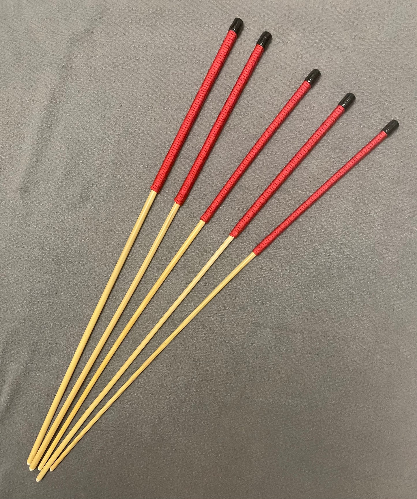 Set of 5 Knotless Dragon Canes / Ultimate Canes / No Knot Canes / BDSM Canes - 85 cms Length - Black or Imperial Red Paracord Handles