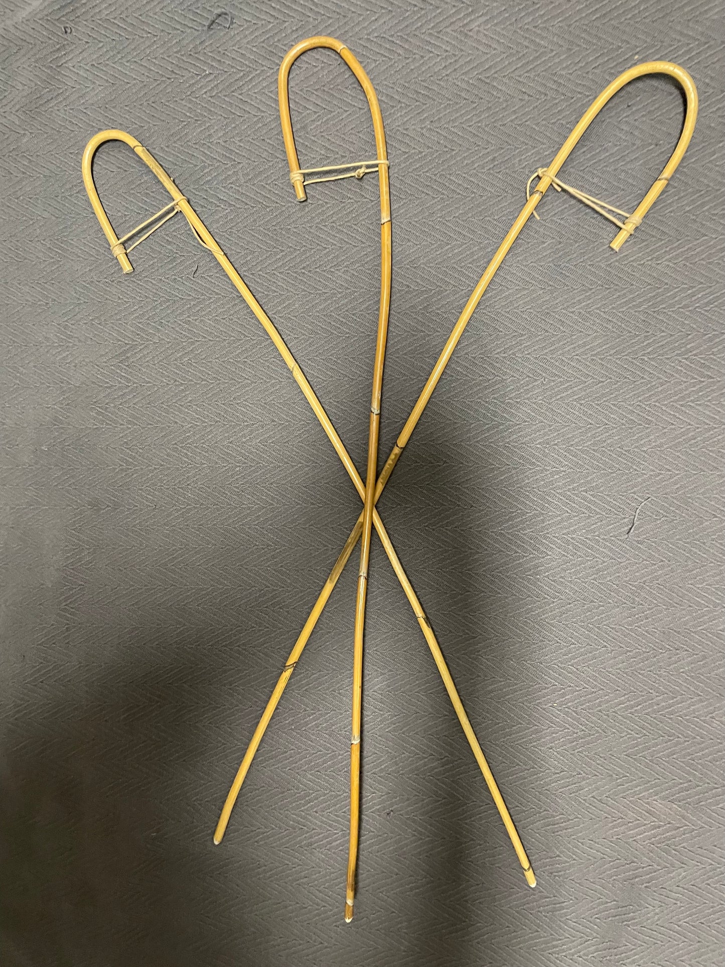 Set of 3 Crook Handle Junior Kooboo Rattan School Punishment Canes - 80 to 83 cms Length - Englishvice Canes