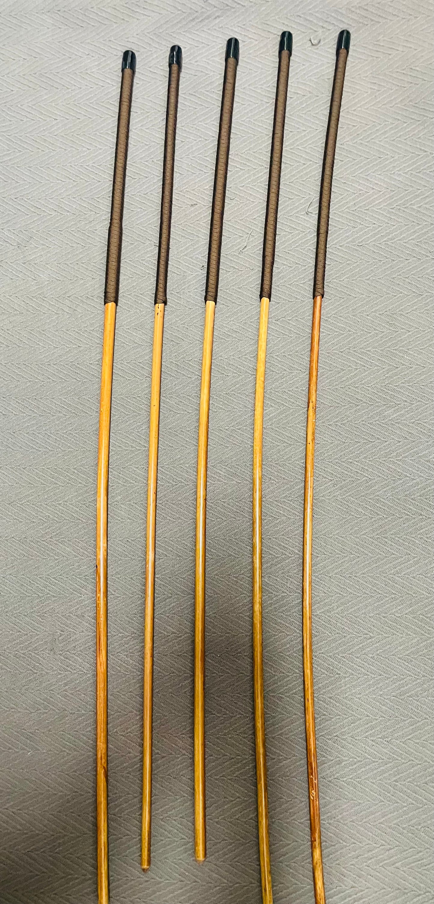 Knotless Golden / Honey Smoked Dragon Canes / Ultimate Smoked Dragon Canes Set of 5 Canes - 90 - 95 cms - Brown Paracord Handles - Englishvice Canes