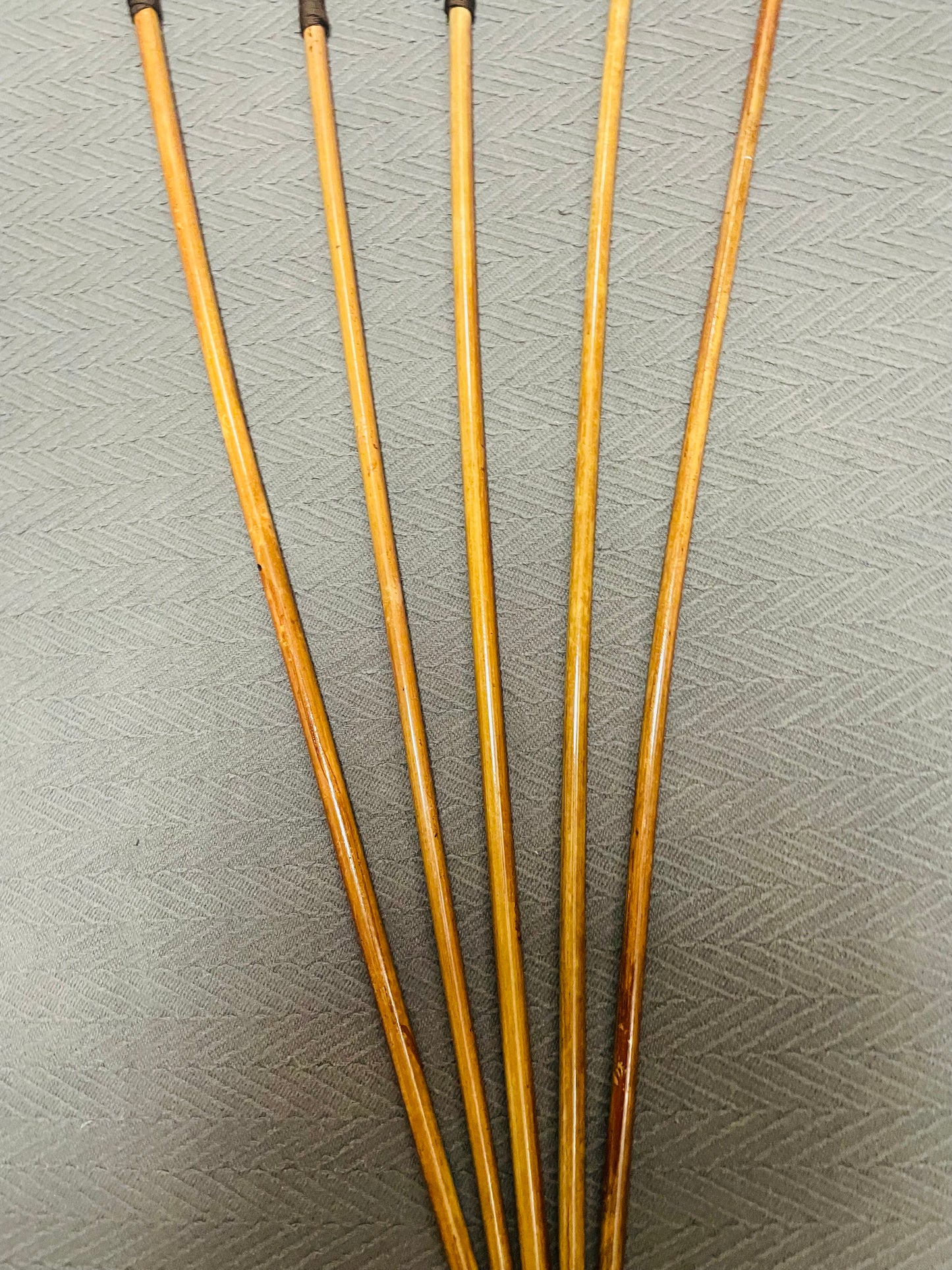 Knotless Golden / Honey Smoked Dragon Canes / Ultimate Smoked Dragon Canes Set of 5 Canes - 90 - 95 cms - Brown Paracord Handles - Englishvice Canes