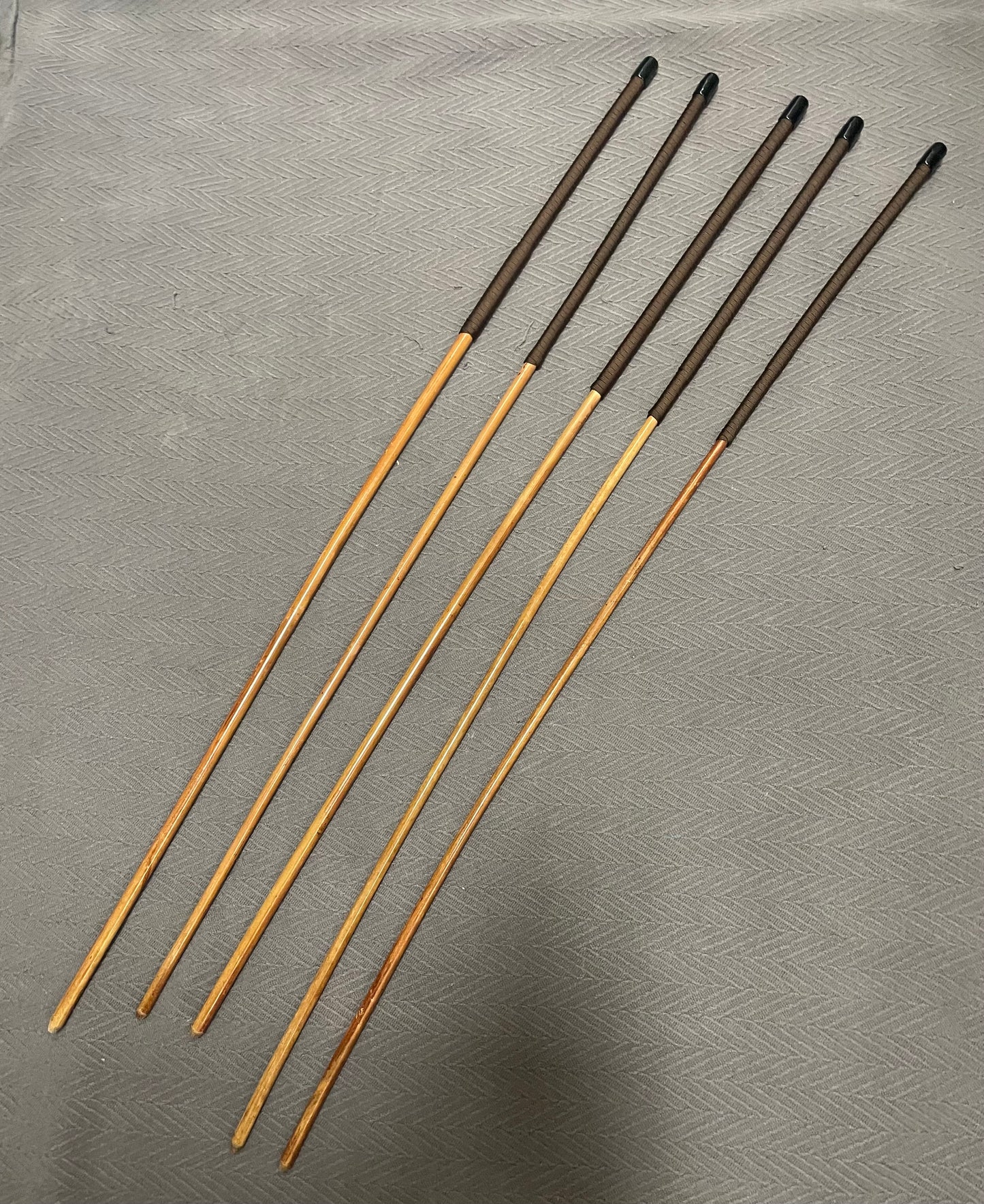 Knotless Golden / Honey Smoked Dragon Canes / Ultimate Smoked Dragon Canes Set of 5 Canes - 90 - 95 cms - Brown Paracord Handles - Englishvice Canes