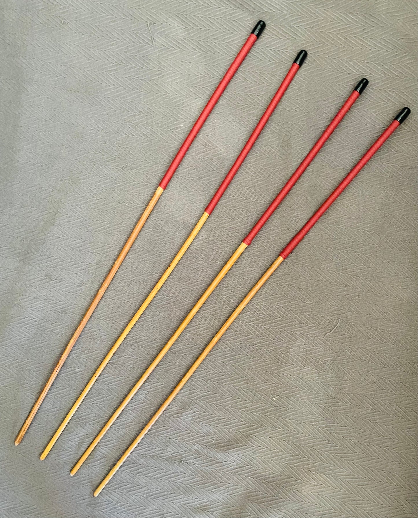 Knotless Golden / Honey Smoked Dragon Canes / Ultimate Dragon Canes Set of 4 Canes - 90 - 92 cms - Brick Red Paracord Handles - Englishvice Canes