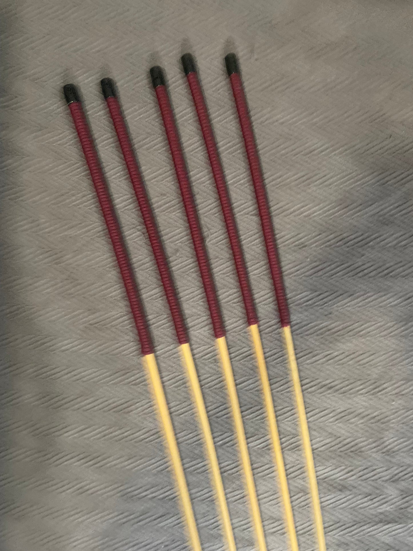 Set of 5 Knotless Dragon Canes / Ultimate Canes / No Knot Canes / BDSM Canes - 95 cms Length - Burgundy Paracord Handles