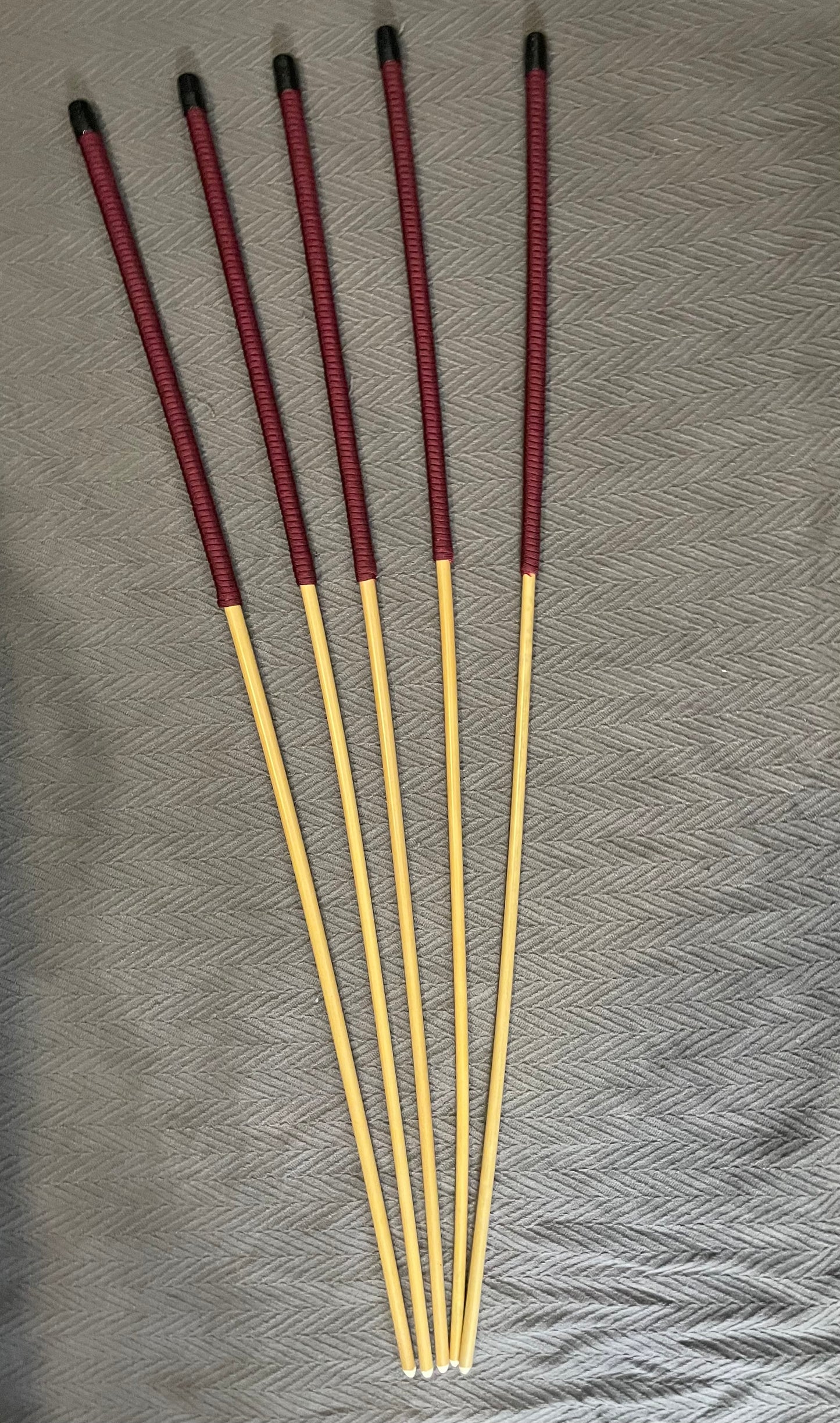 Set of 5 Knotless Dragon Canes / Ultimate Canes / No Knot Canes / BDSM Canes - 95 cms Length - Burgundy Paracord Handles