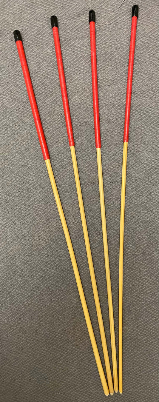 Dragon Cane Professional Set of 4 rattan canes / School Canes / BDSM Canes- 90 cms Length - Brandy or Red Kangaroo Leather Handles - Englishvice Canes