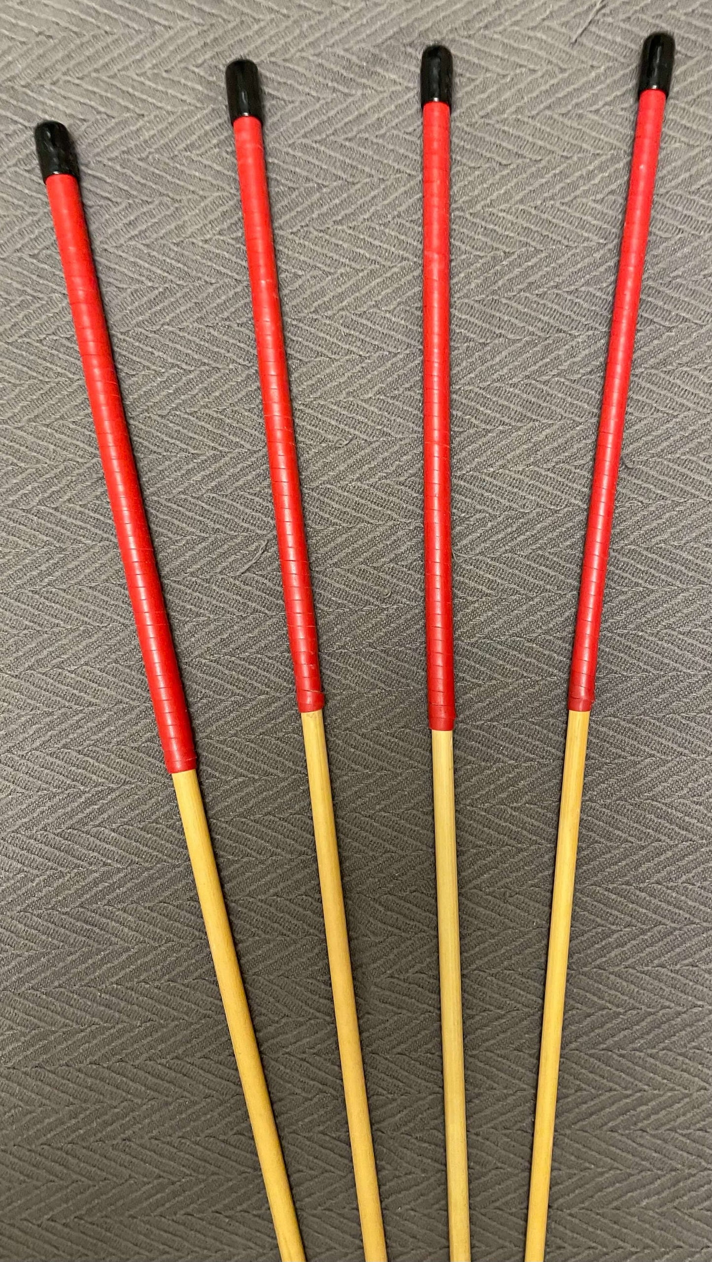 Dragon Cane Professional Deluxe Set of 4 Classic Dragon Canes - 90 cms L & 8-8.5/9-9.5/10-10.5/11-11.5 mm D - 12" BLACK or RED Kangaroo Leather Handles