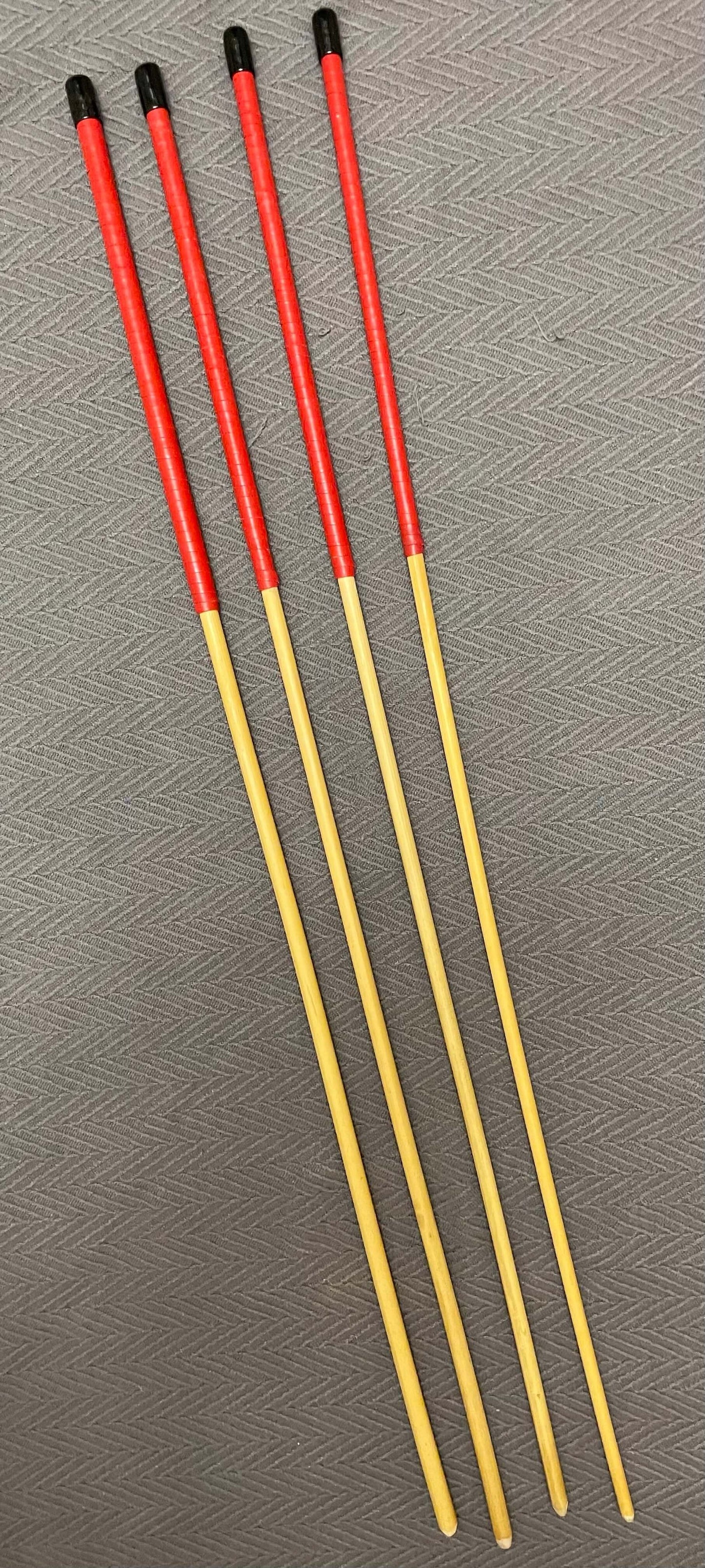 Dragon Cane Professional Set of 4 rattan canes / School Canes / BDSM Canes- 90 cms Length - Brandy or Red Kangaroo Leather Handles - Englishvice Canes