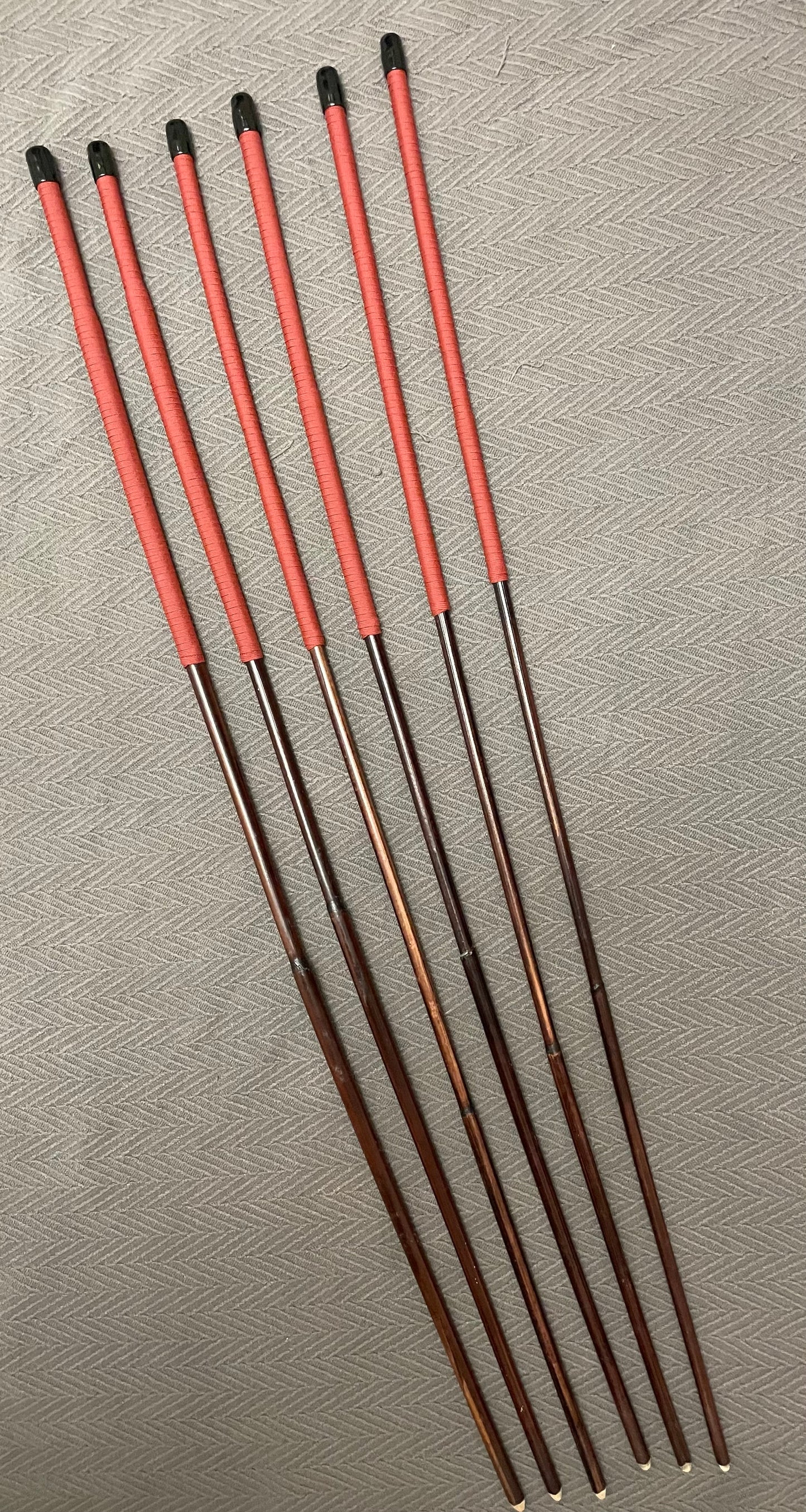 Smoked Dragon Canes / Dark Dragon Canes / BDSM Canes Set of 6 - 95 to 100 cms Length - RED or BLACK Paracord Handles - Englishvice Canes