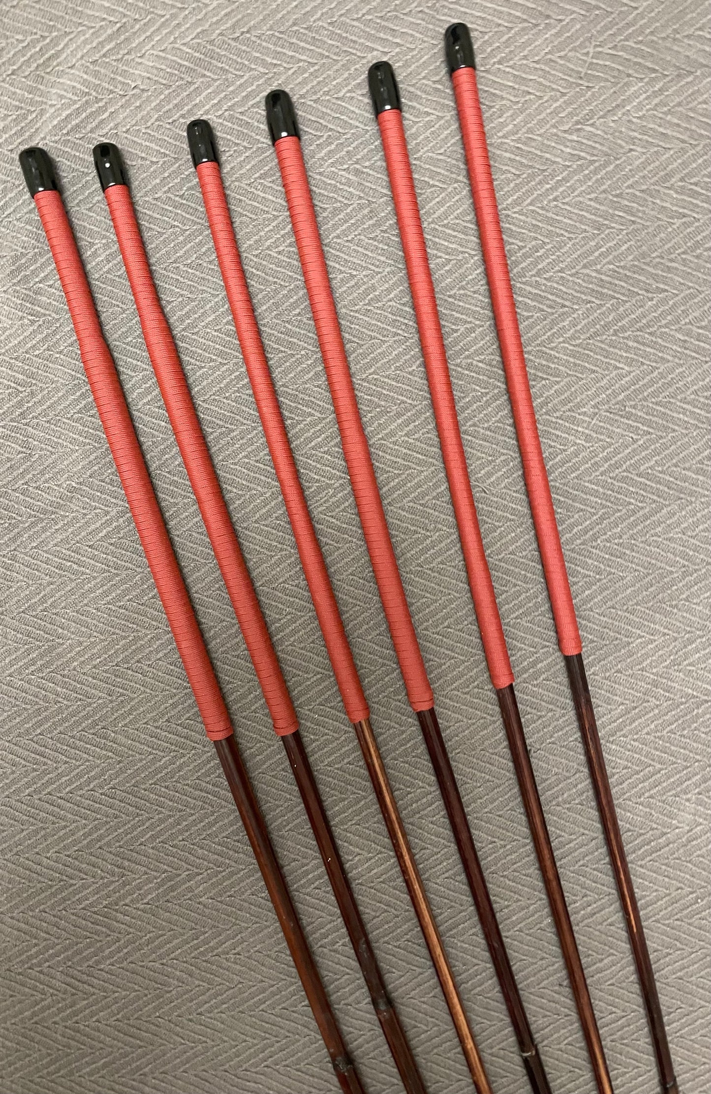 Smoked Dragon Canes / Dark Dragon Canes / BDSM Canes Set of 6 - 95 to 100 cms Length - RED or BLACK Paracord Handles - Englishvice Canes
