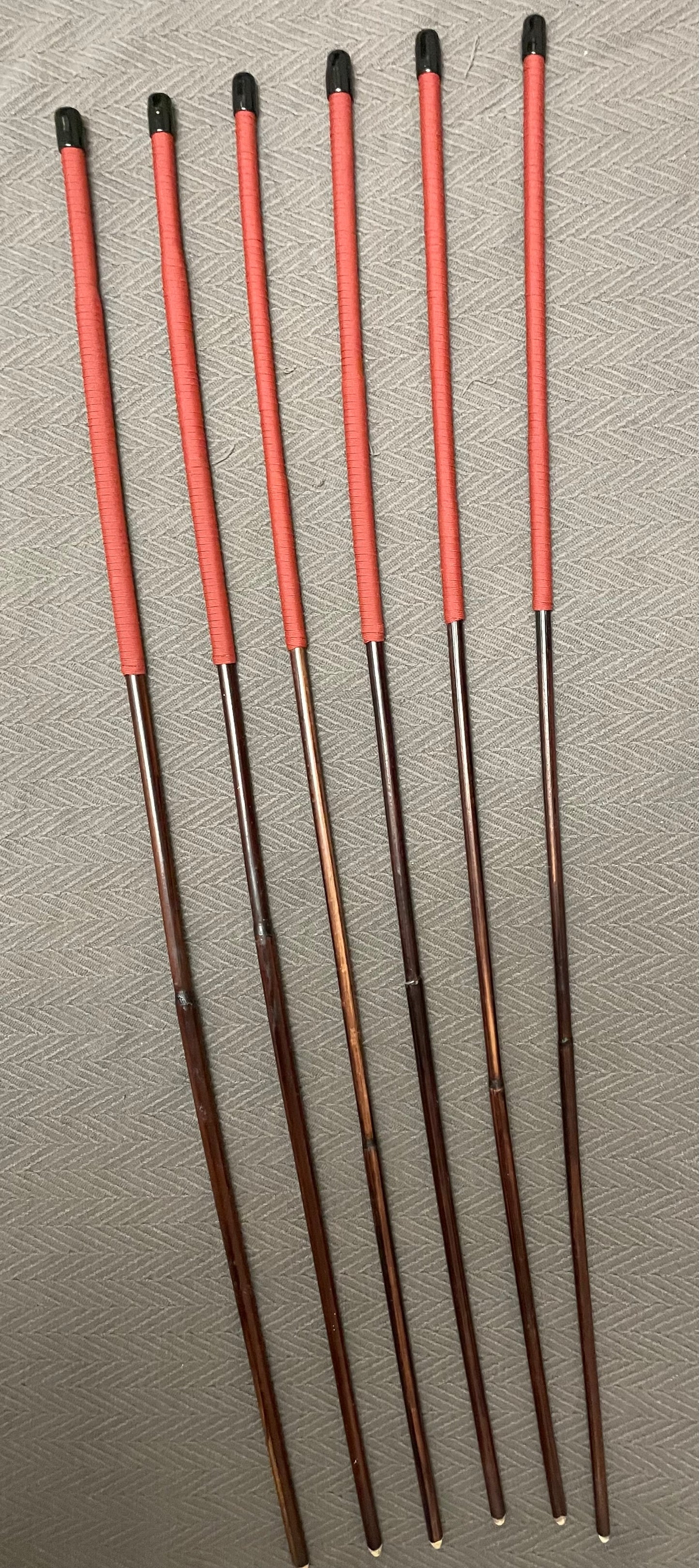 Smoked Dragon Canes / Dark Dragon Canes / BDSM Canes Set of 6 - 95 to 100 cms Length - RED or BLACK Paracord Handles - Englishvice Canes