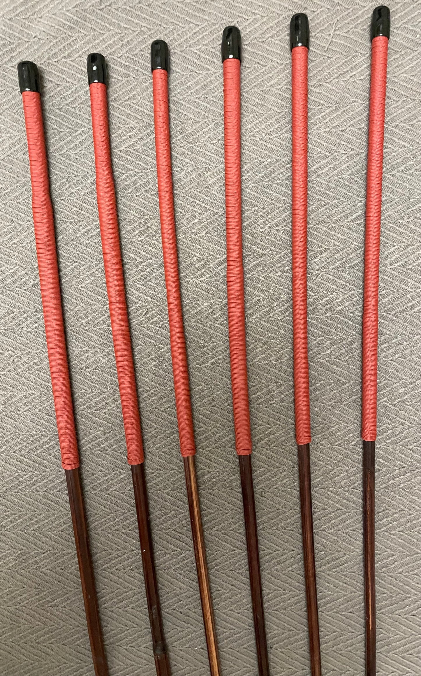 Smoked Dragon Canes / Dark Dragon Canes / BDSM Canes Set of 6 - 95 to 100 cms Length - RED or BLACK Paracord Handles - Englishvice Canes