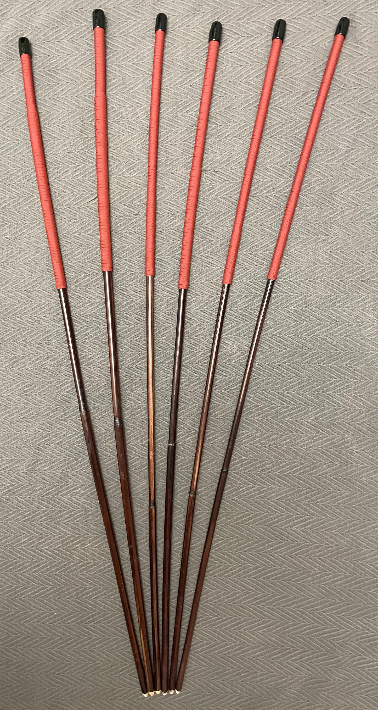 Smoked Dragon Canes / Dark Dragon Canes / BDSM Canes Set of 6 - 95 to 100 cms Length - RED or BLACK Paracord Handles - Englishvice Canes
