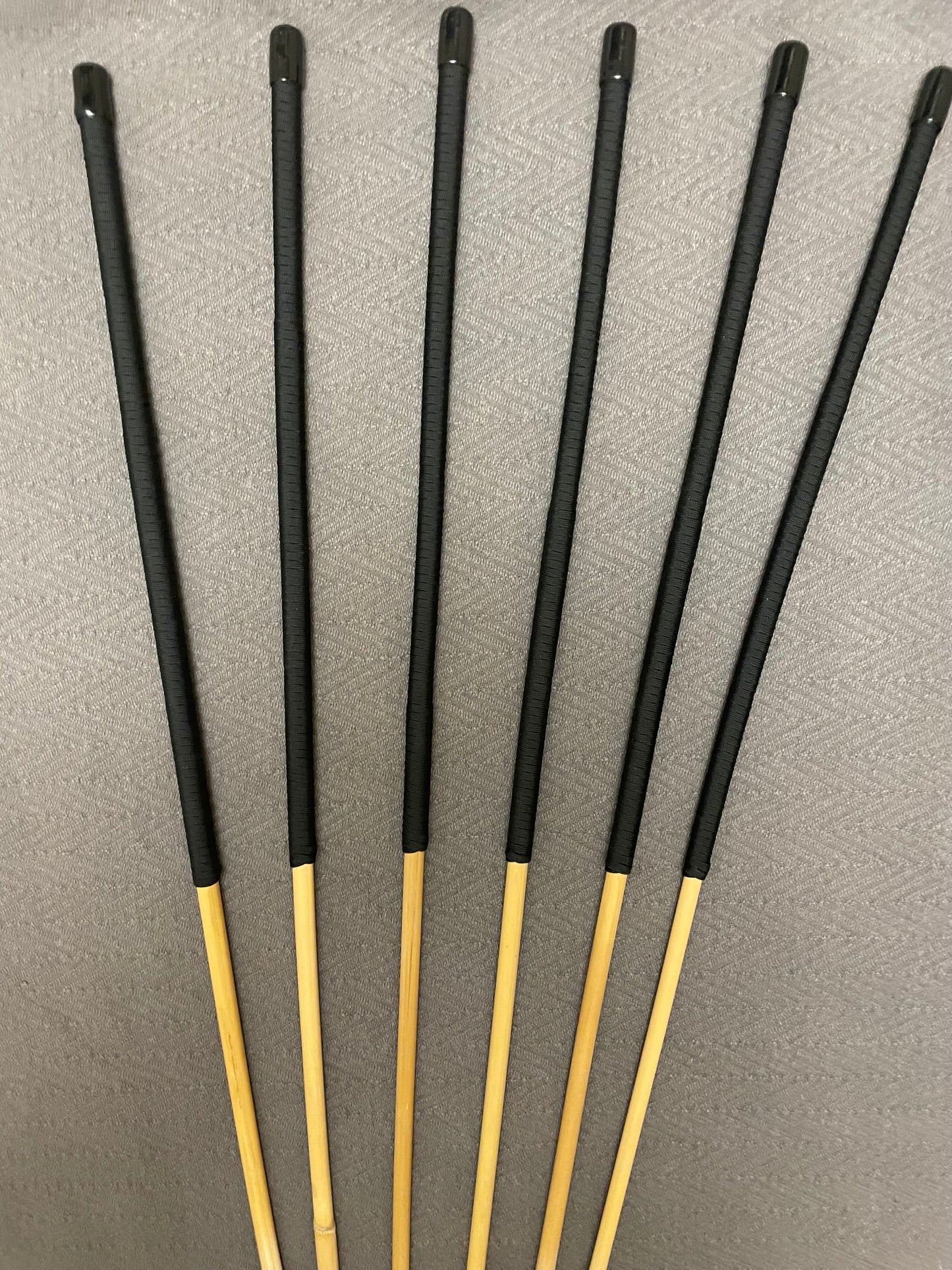 The Thick and Thuddy Heavy Duty Punisher Classic Dragon Cane Set of 6 - Black Paracord Handles - 110 cms Length