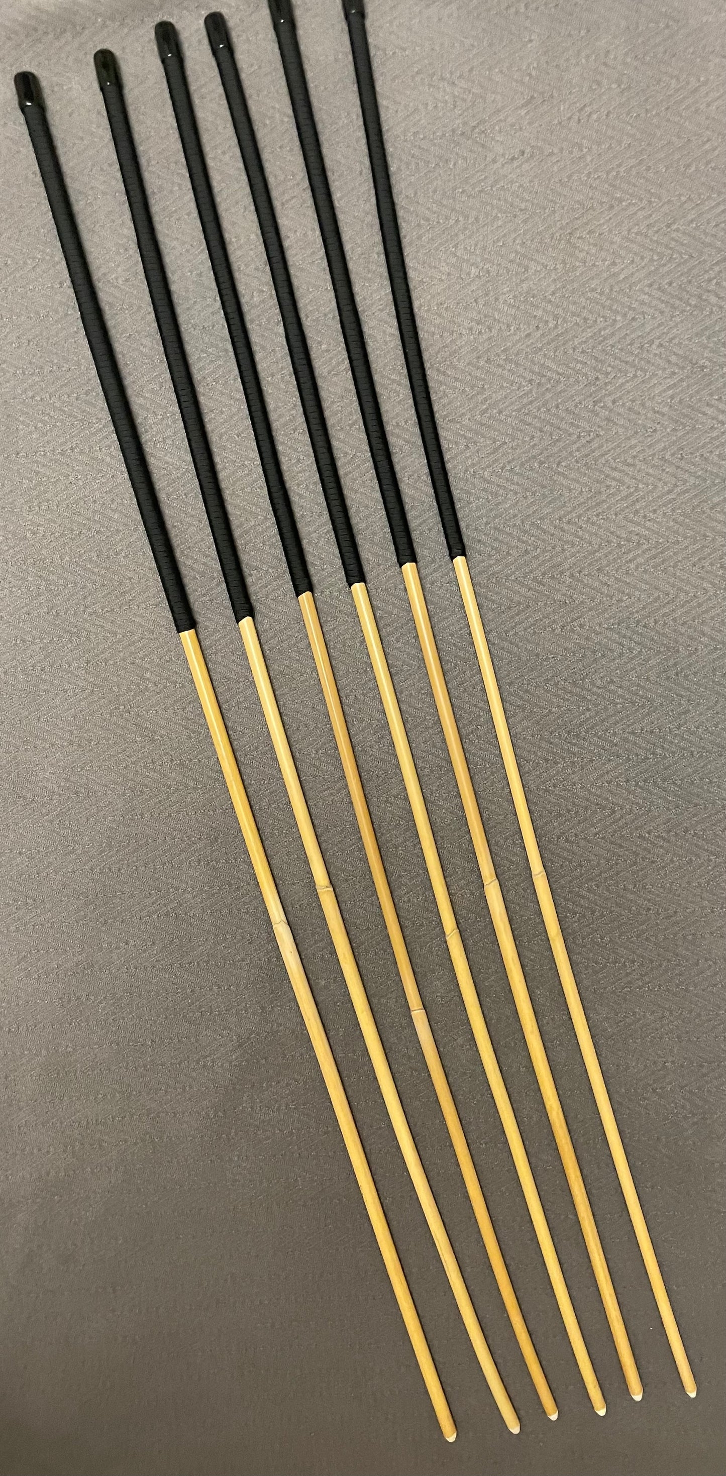 The Thick and Thuddy Heavy Duty Punisher Classic Dragon Cane Set of 6 - Black Paracord Handles - 110 cms Length