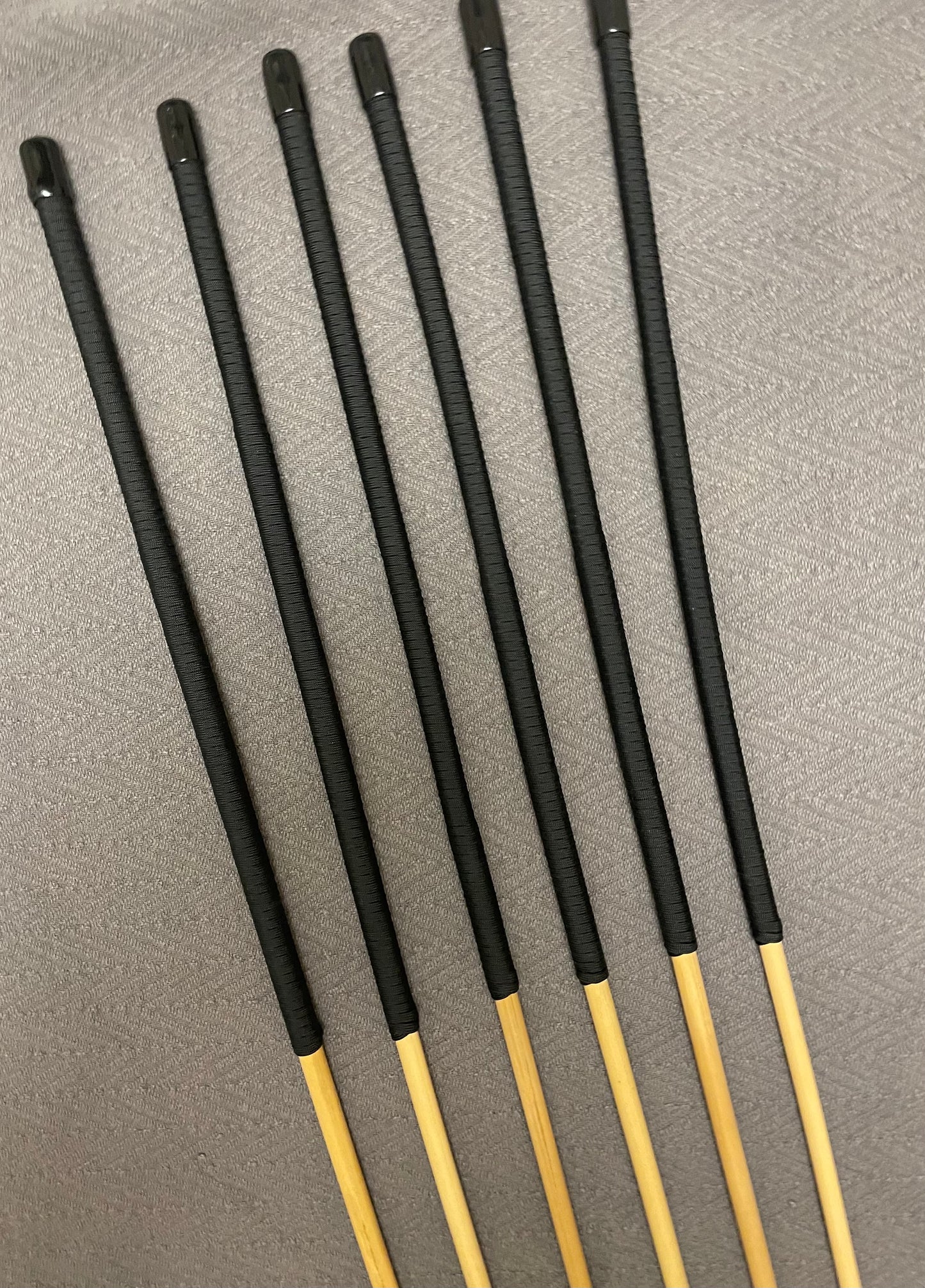 The Thick and Thuddy Heavy Duty Punisher Classic Dragon Cane Set of 6 - Black Paracord Handles - 110 cms Length
