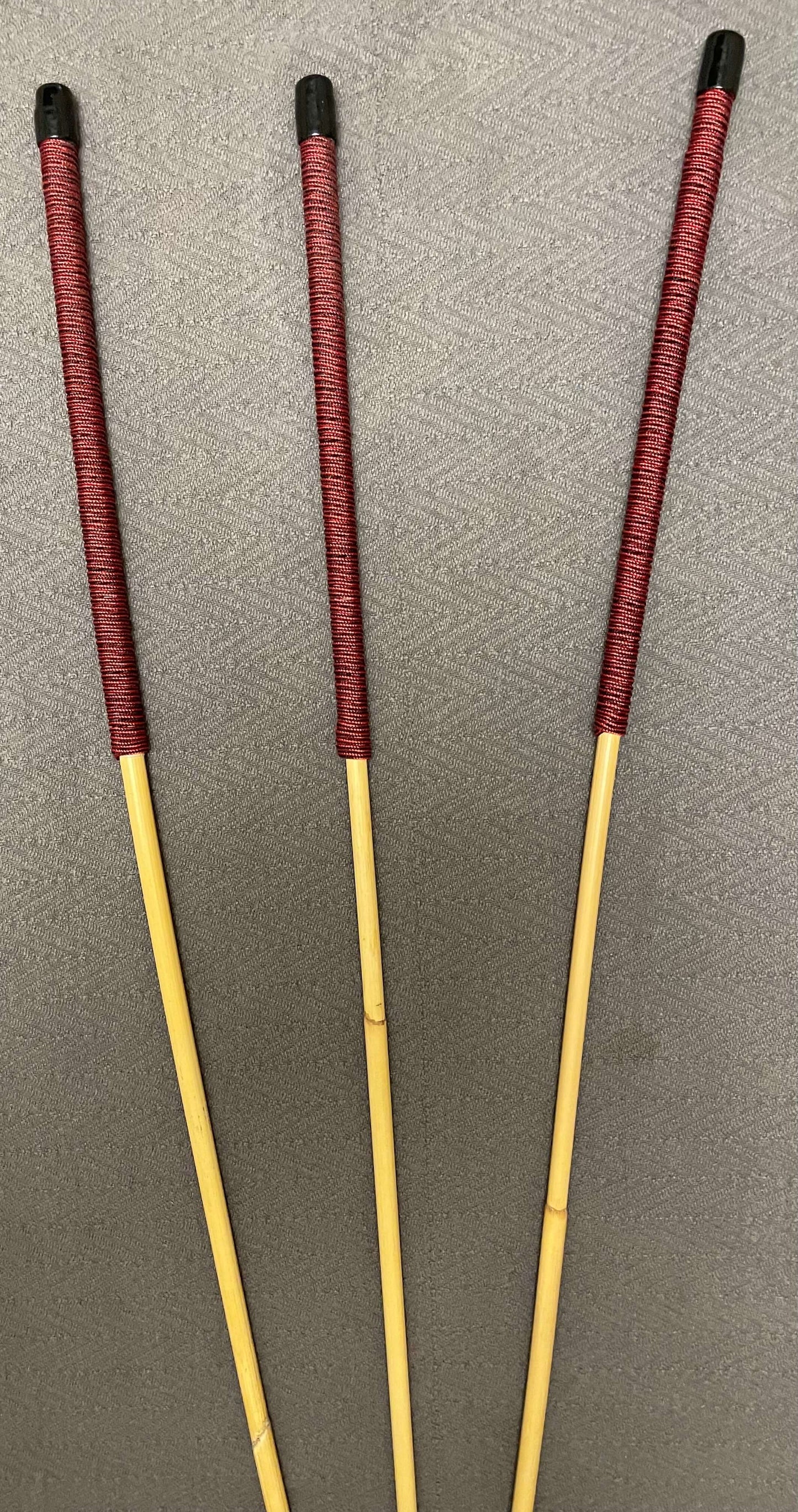 Classic Dragon Rattan Cane Set of 3 / BDSM Canes / School Canes - 100 cms Length - Liquorice Paracord Handles - Englishvice Canes