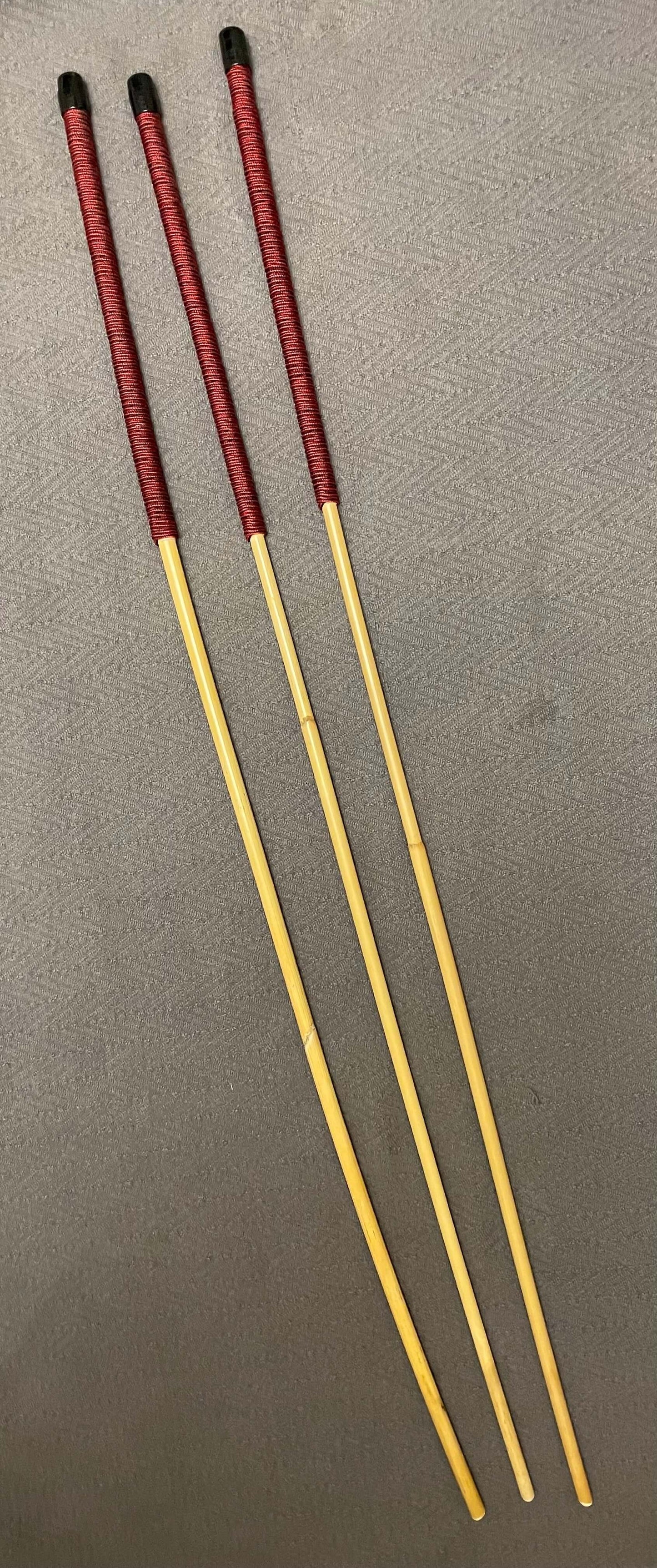 Classic Dragon Rattan Cane Set of 3 / BDSM Canes / School Canes - 100 cms Length - Liquorice Paracord Handles - Englishvice Canes