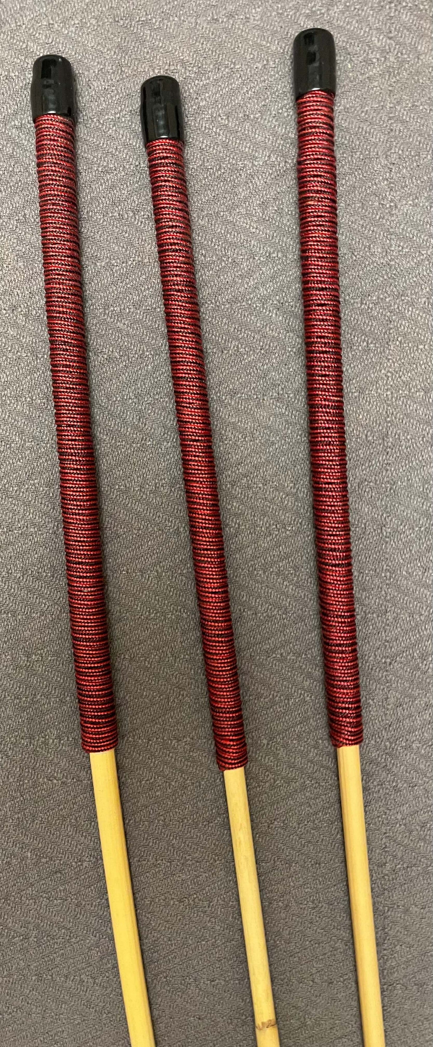 Classic Dragon Rattan Cane Set of 3 / BDSM Canes / School Canes - 100 cms Length - Liquorice Paracord Handles - Englishvice Canes