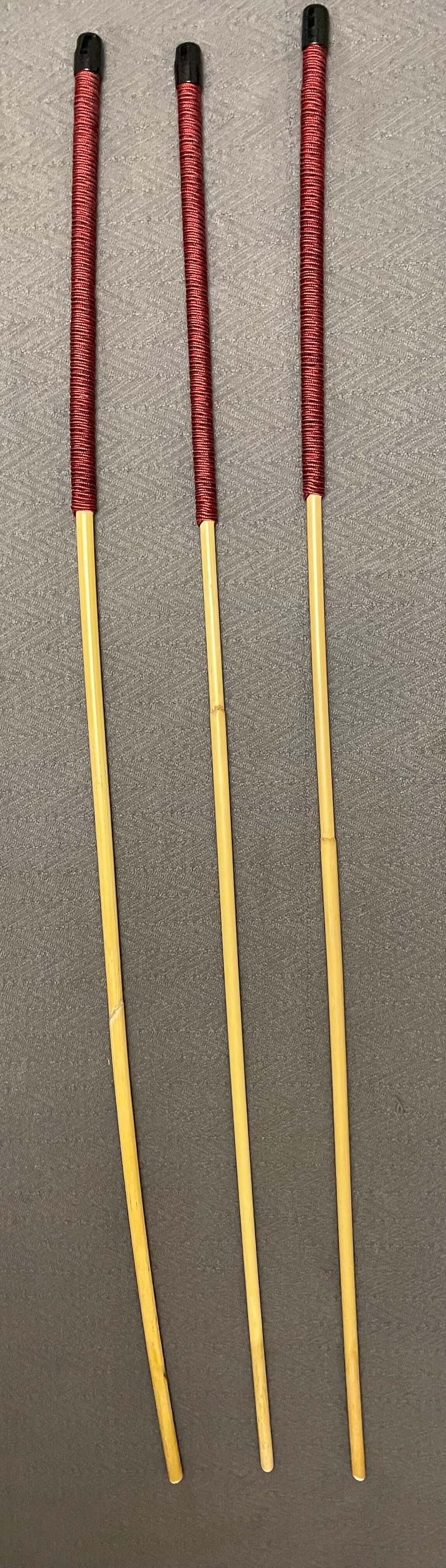 Classic Dragon Rattan Cane Set of 3 / BDSM Canes / School Canes - 100 cms Length - Liquorice Paracord Handles - Englishvice Canes