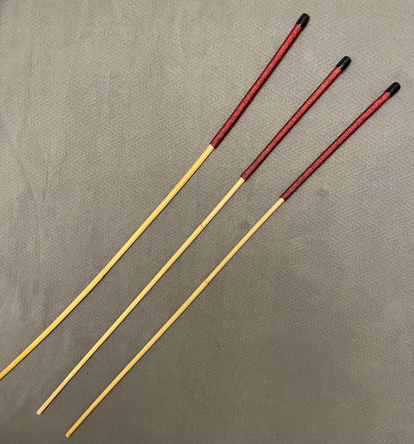Classic Dragon Rattan Cane Set of 3 / BDSM Canes / School Canes - 100 cms Length - Liquorice Paracord Handles - Englishvice Canes