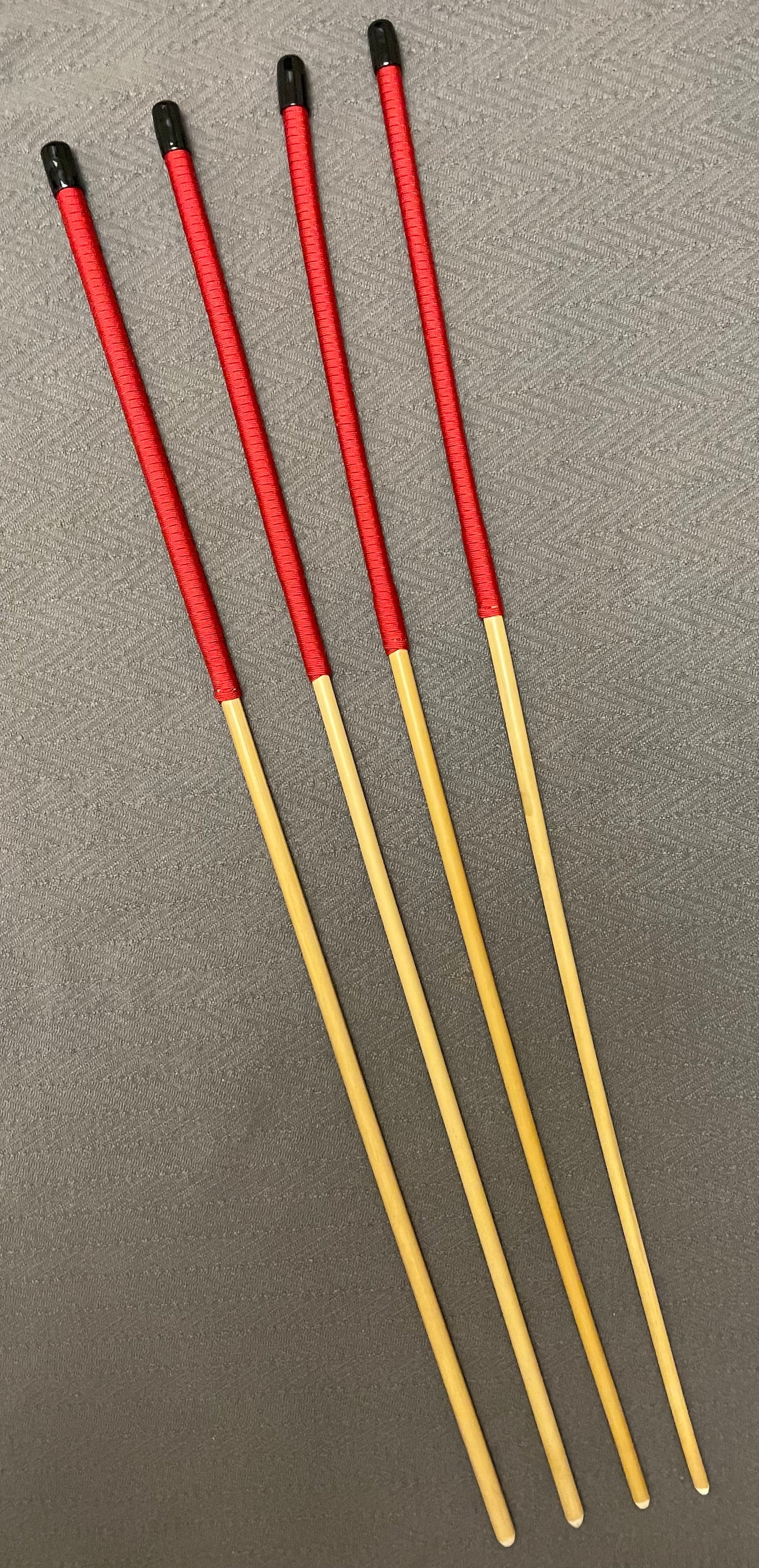 Set of 4 Knotless / No Knot Dragon Canes 82 to 84 cms Length with Red Paracord Handles