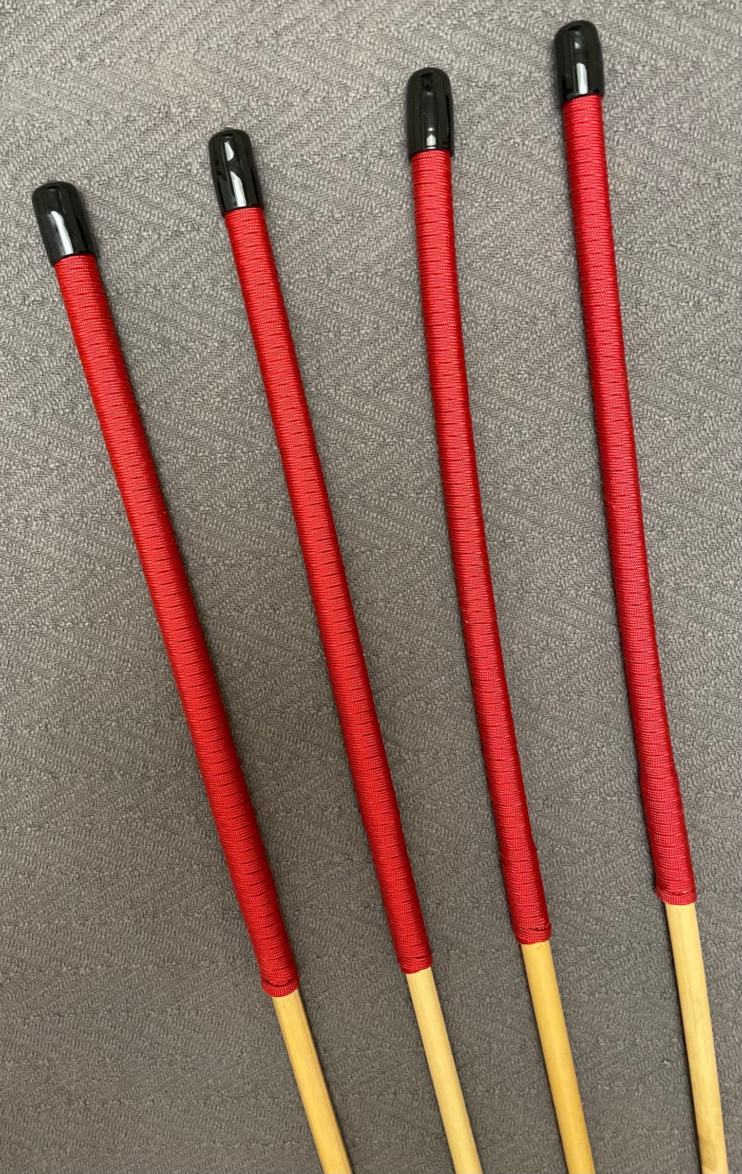 Set of 4 Knotless / No Knot Dragon Canes 82 to 84 cms Length with Red Paracord Handles