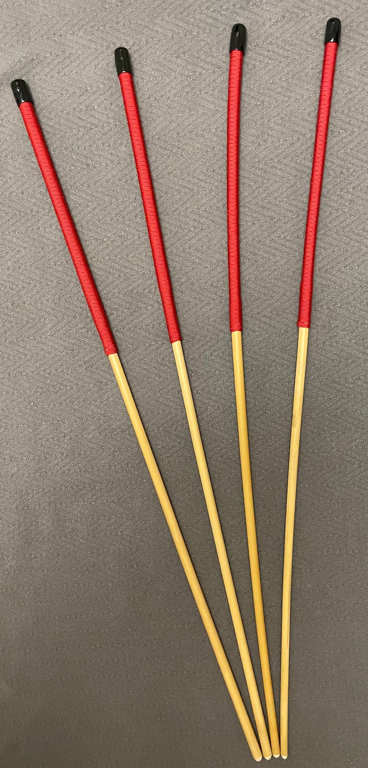 Set of 4 Knotless / No Knot Dragon Canes 82 to 84 cms Length with Red Paracord Handles