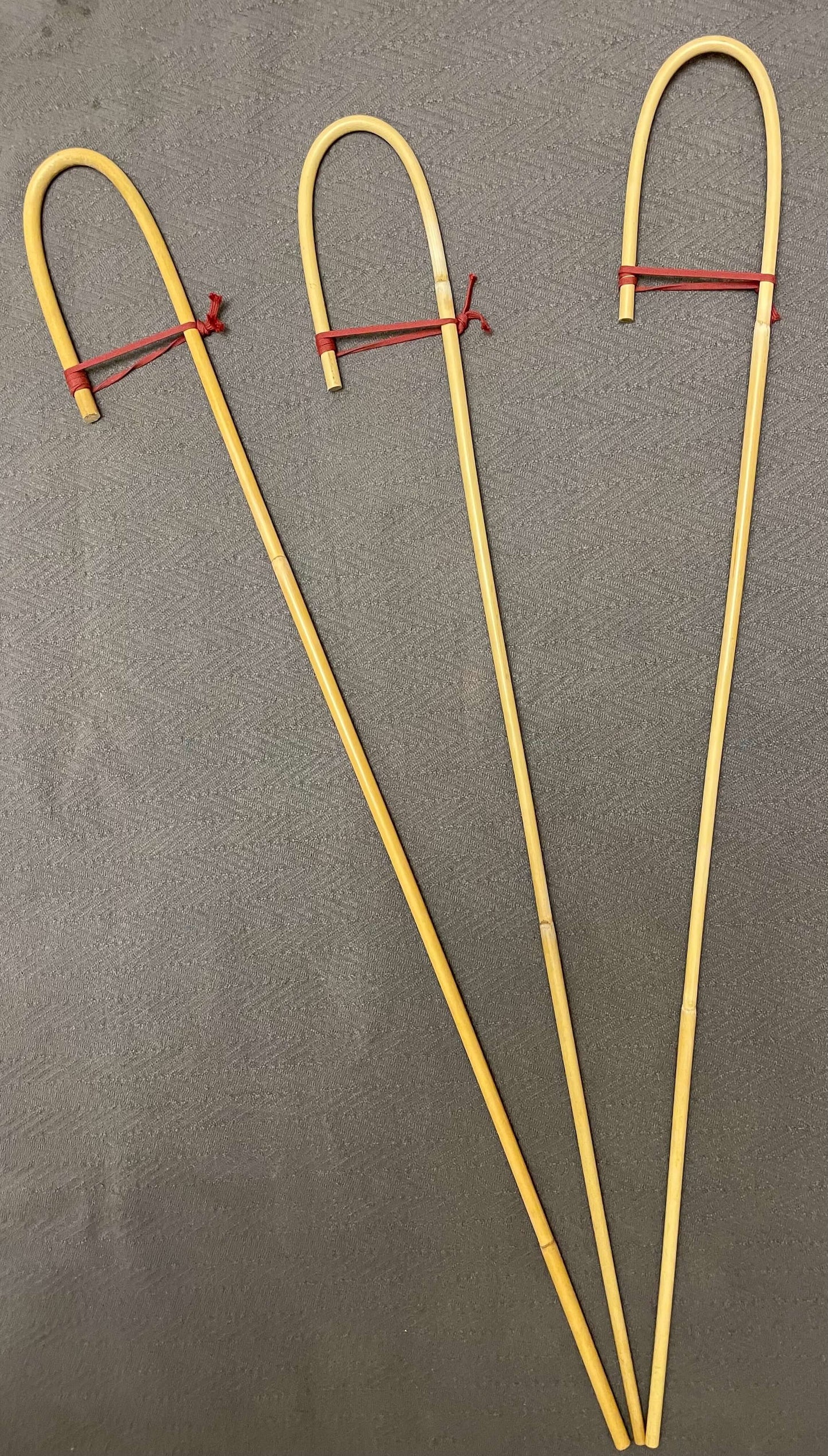 Set of 3 Classic Dragon Rattan Crook Handle English School Punishment Canes / Senior Cane / Reformatory Cane / Schoolmistress Canes
