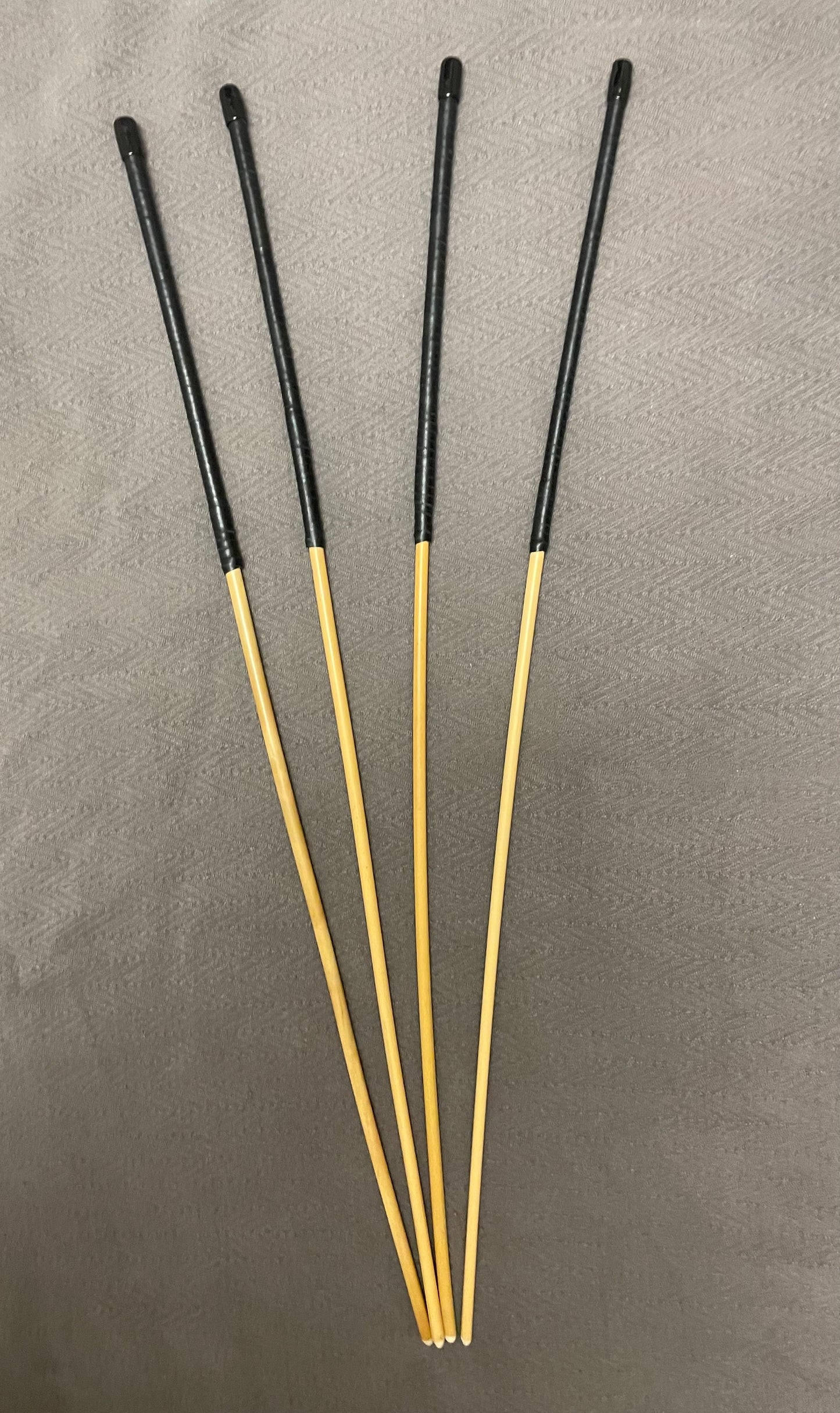 Set of 4 Knotless Dragon Canes / Ultimate Canes / No Knot Rattan Canes / BDSM Canes - 92 cms Length - Black Kangaroo Leather Handles