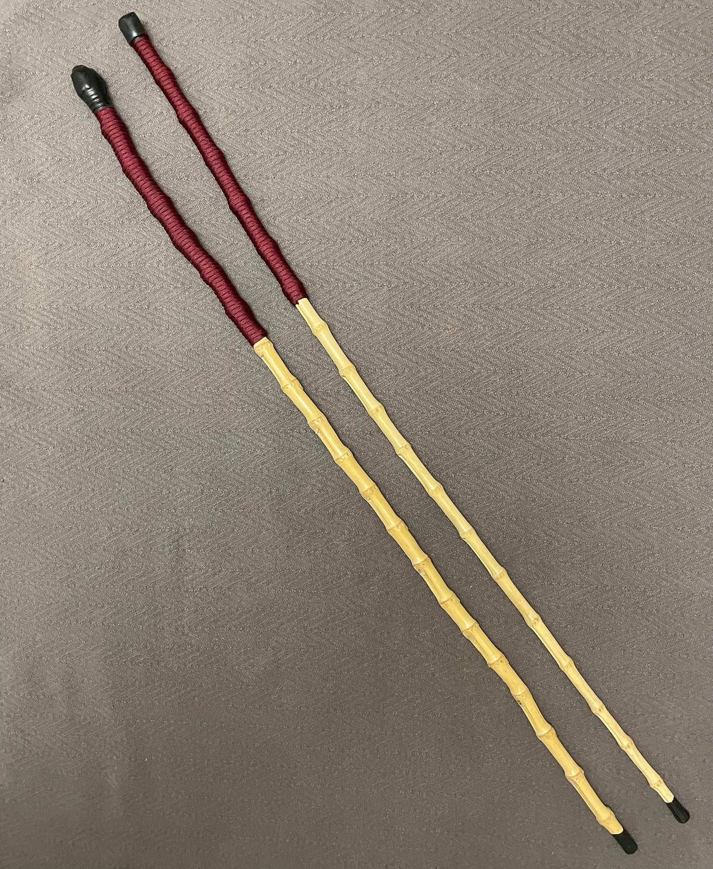 Whangee Canes with Burgundy Paracord Handles