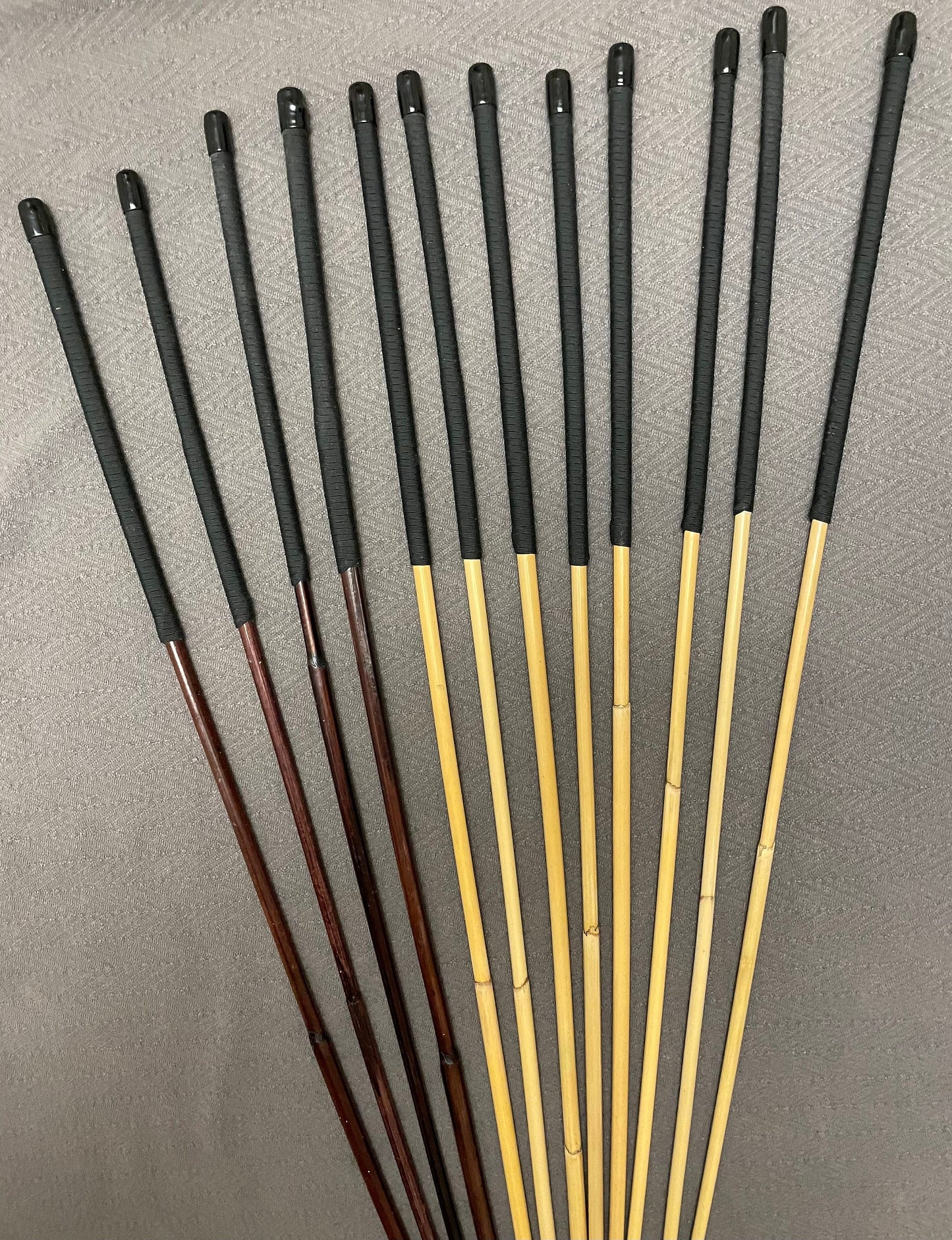 Painful Pleasures Mixed Set of 12 Classic Dragon / Smoked Dragon Canes with Black Paracord Handles