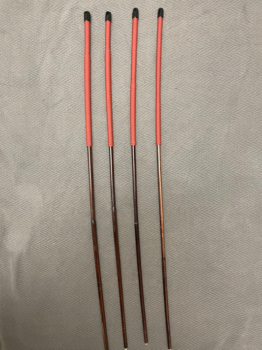 Set of 4 Smoked Dragon Canes 95 - 100 cms with Red Paracord Handles