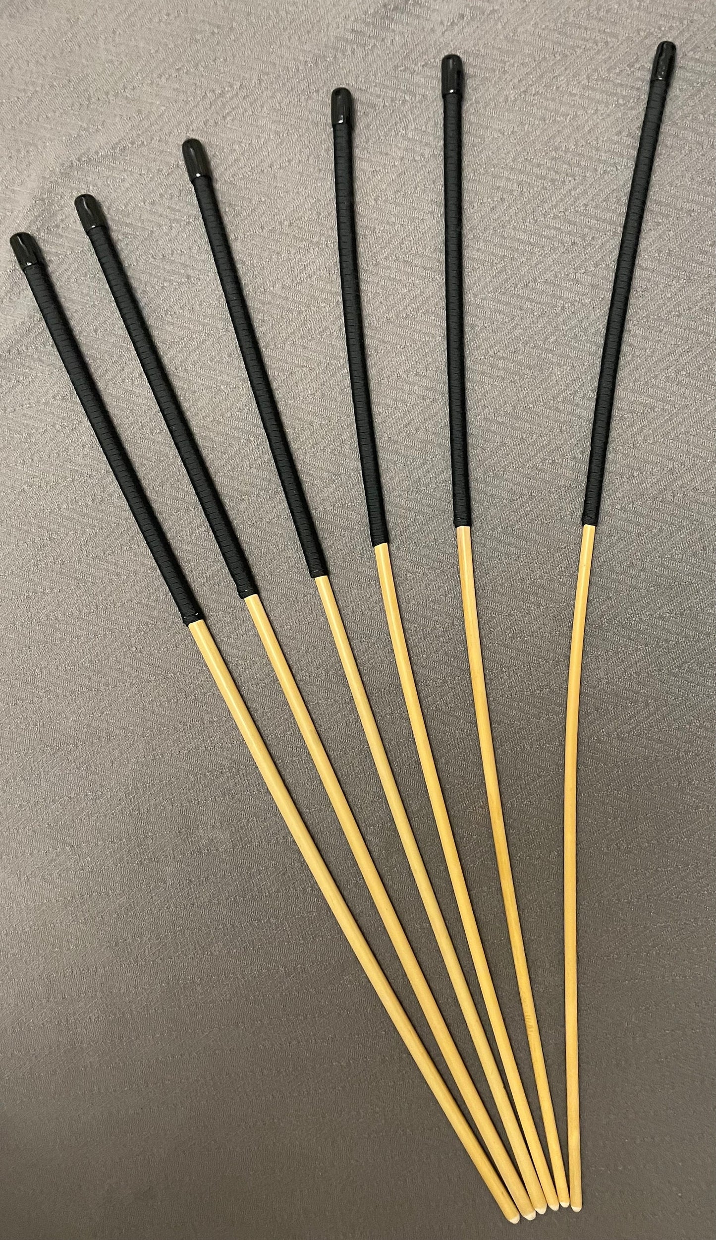Knotless Dragon Canes / Ultimate Canes Set of 6 Rattan Canes - 82 to 84 cms Length Black Paracord Handles