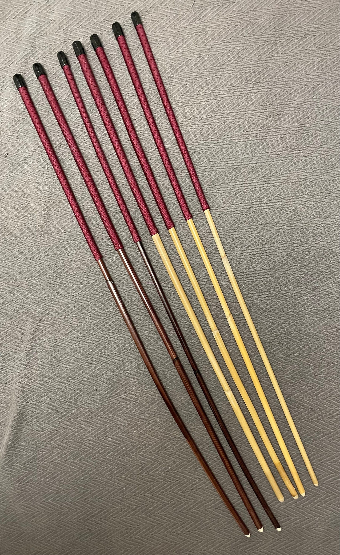 Smoked Dragon / Classic Dragon Canes Mixed Set of 7 - 14” Burgundy Paracord Handles- 90/95 cms L & 9-10/10-11/11-12/12-13 mm D