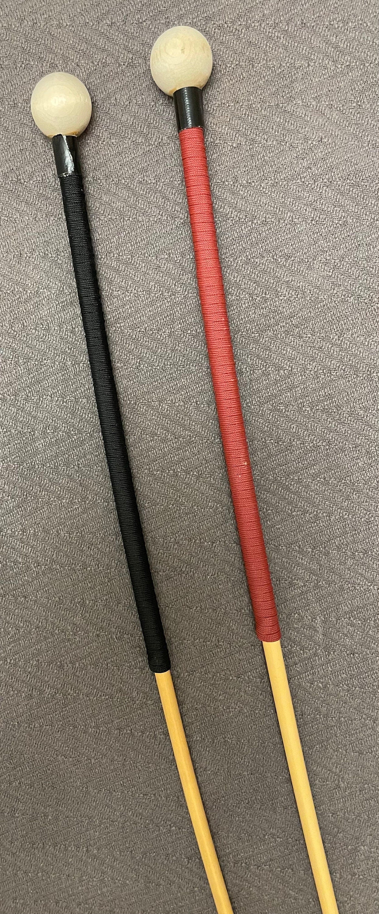 The Sultana Classic Dragon Rattan Punishment Cane with Black and Red Kangaroo Leather Handles - Englishvice Canes