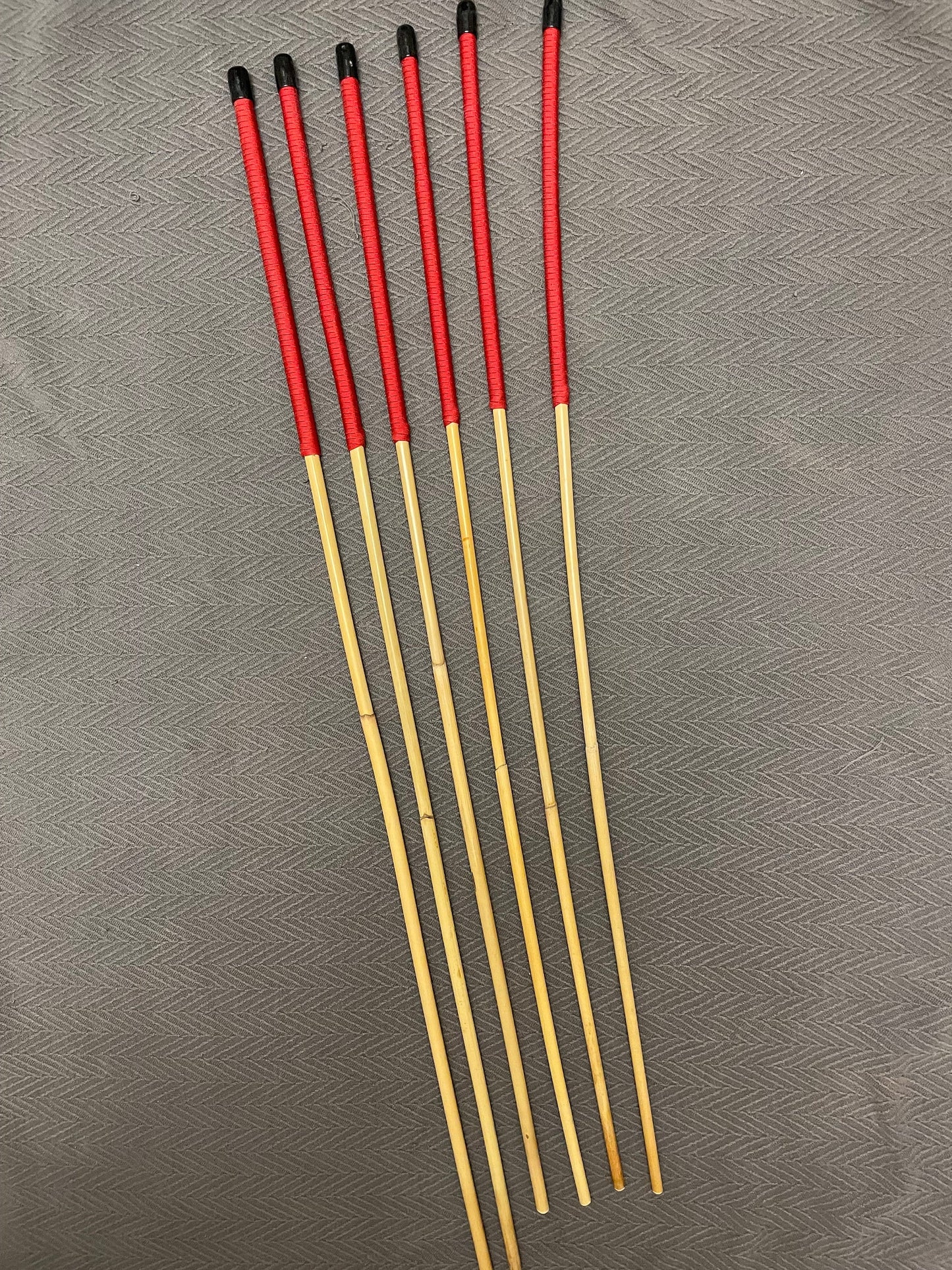Set of 6 Classic Dragon Rattan Punishment Canes / School Canes with Red Paracord Handles