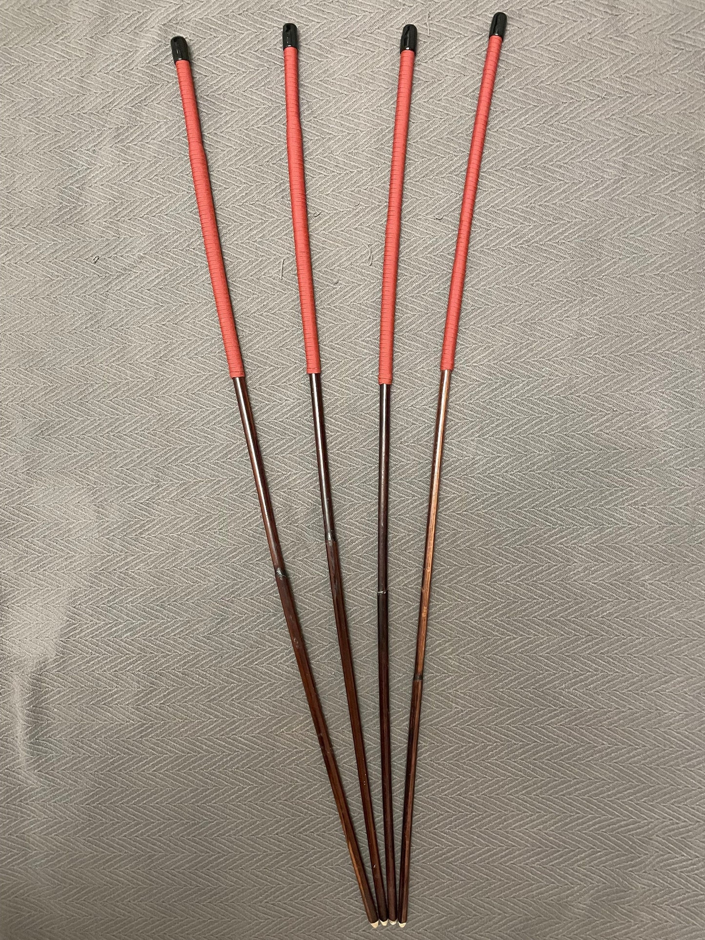 Set of 4 Smoked Dragon Canes 95 - 100 cms with Red Paracord Handles