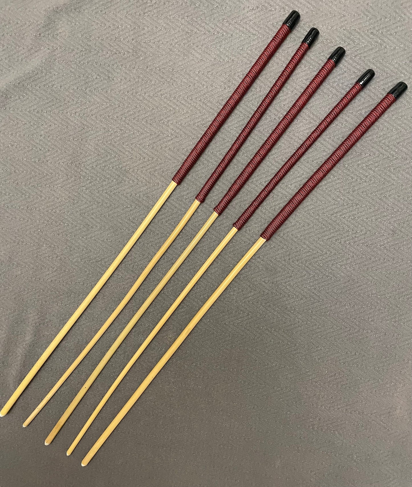 Knotless Dragon Canes / No Knot Dragon Canes / School Canes Quintet Set of 5 - 82-84 cms L & 8-8.5/9-9.5/10-10.5/11-11.5/12-12.5 mm D - LIQUORICE Paracord Handles