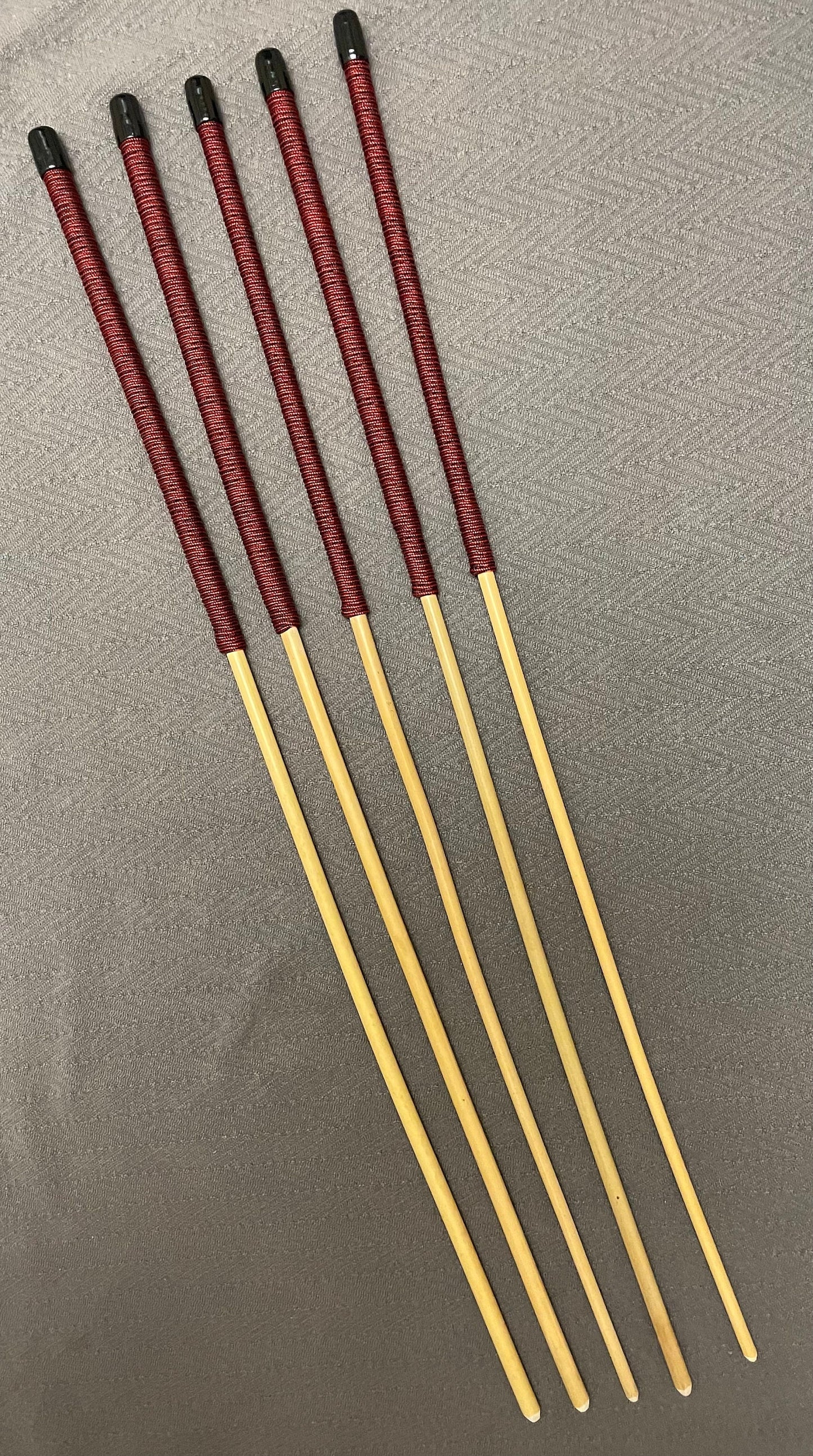 Knotless Dragon Canes / No Knot Dragon Canes / School Canes Quintet Set of 5 - 82-84 cms L & 8-8.5/9-9.5/10-10.5/11-11.5/12-12.5 mm D - LIQUORICE Paracord Handles