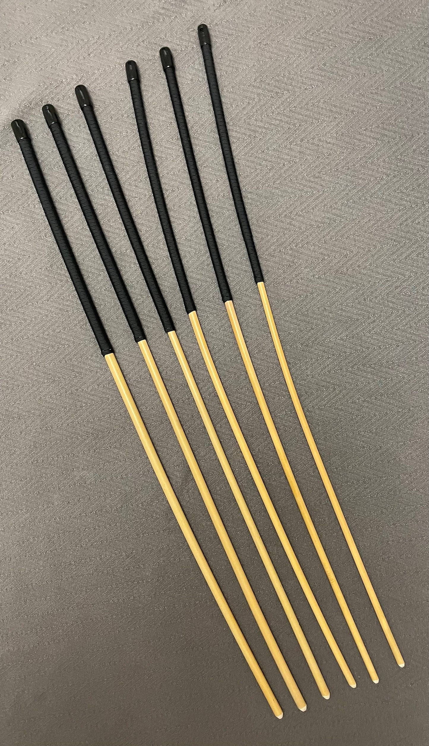 Knotless Dragon Canes / Ultimate Canes Set of 6 Rattan Canes - 82 to 84 cms Length Black Paracord Handles