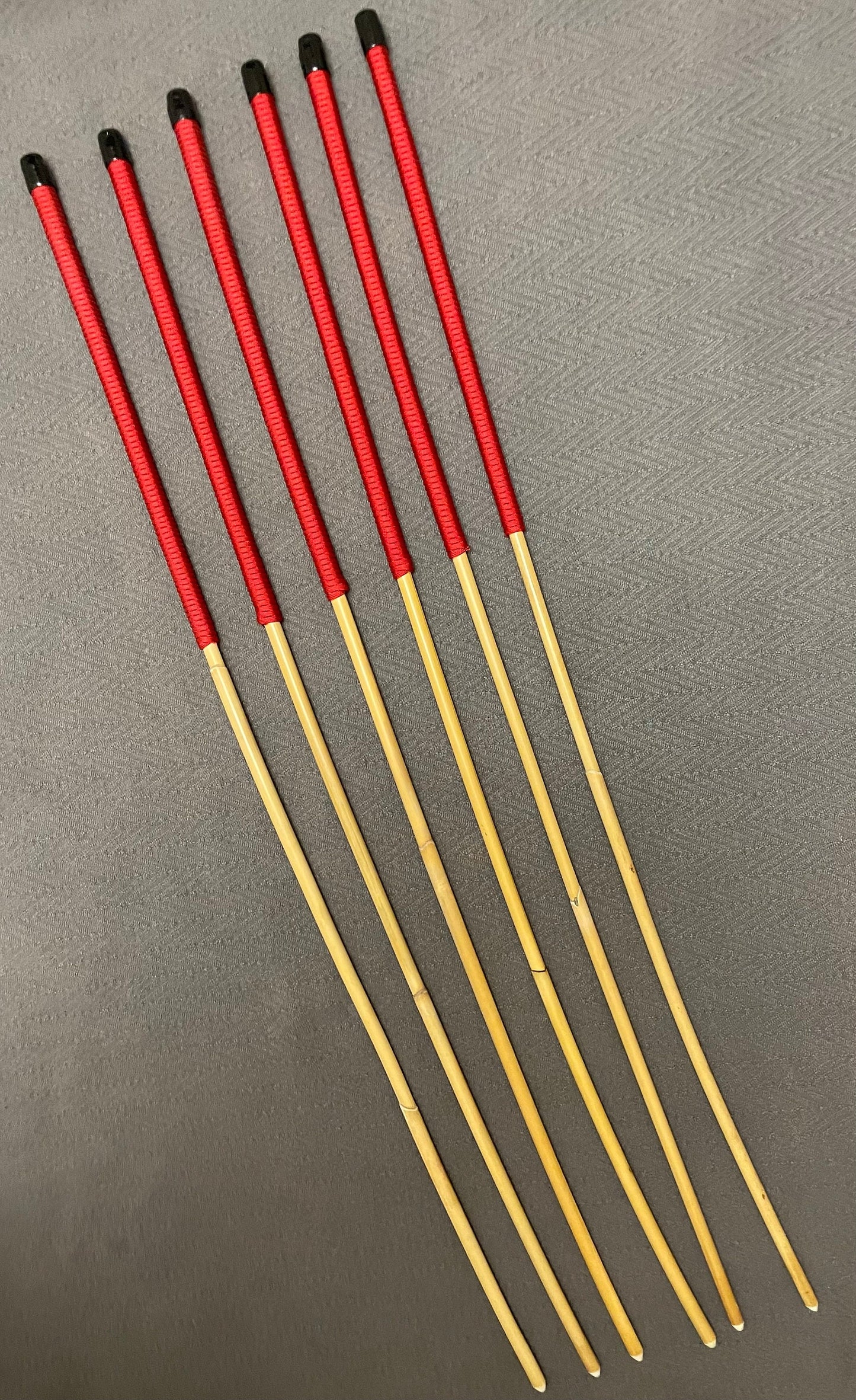Thick and Thuddy Dragon Cane Set of 6 Rattan Canes / Whipping Canes / BDSM Canes - 100 cms Length - Red Paracord Handles