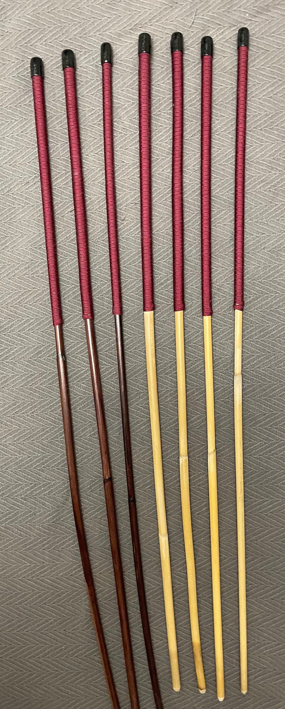 Set of 7 Classic Dragon / Smoked Dragon Canes - 90 to 95 cms Length - Burgundy Paracord Handles