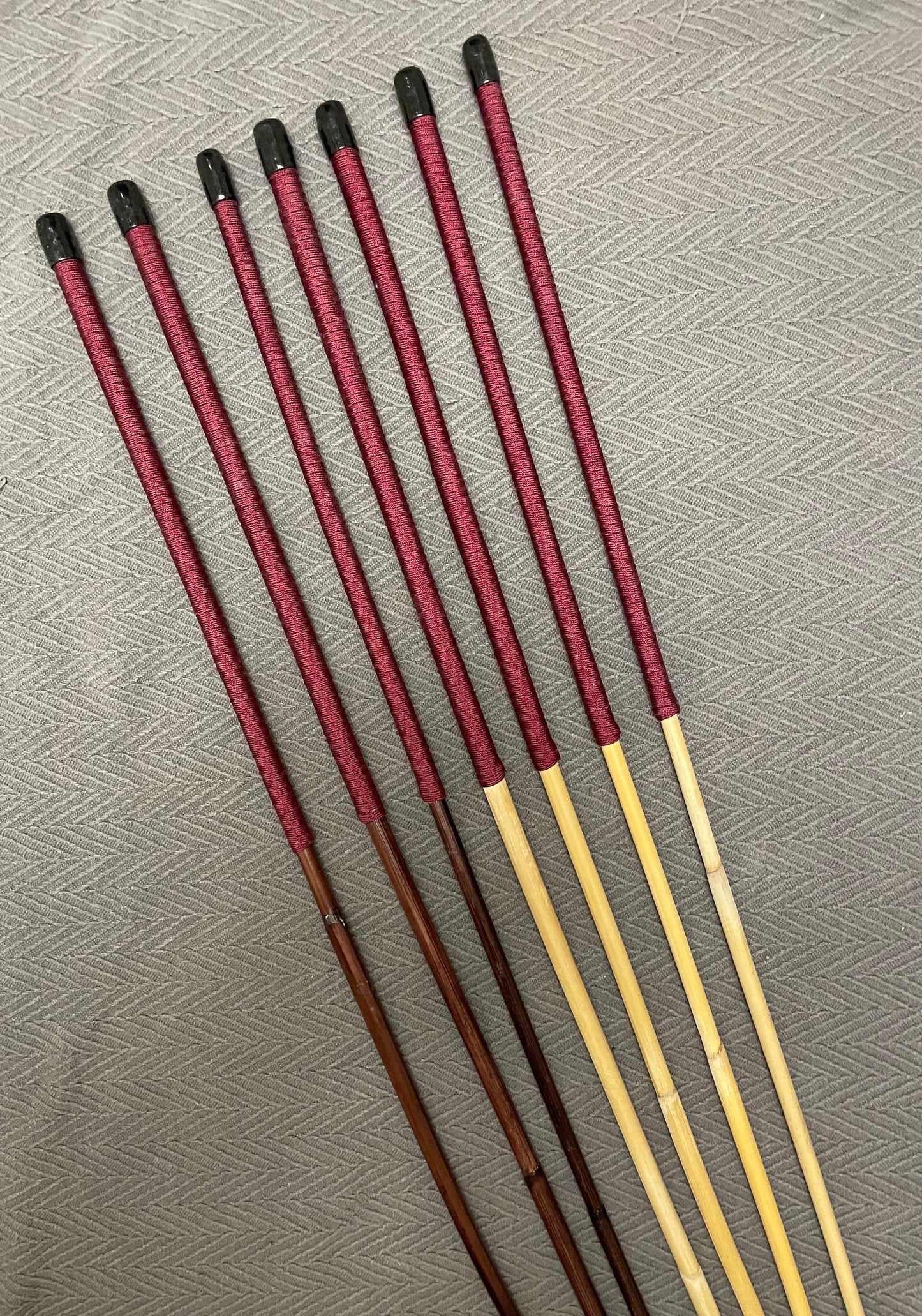 Set of 7 Classic Dragon / Smoked Dragon Canes - 90 to 95 cms Length - Burgundy Paracord Handles