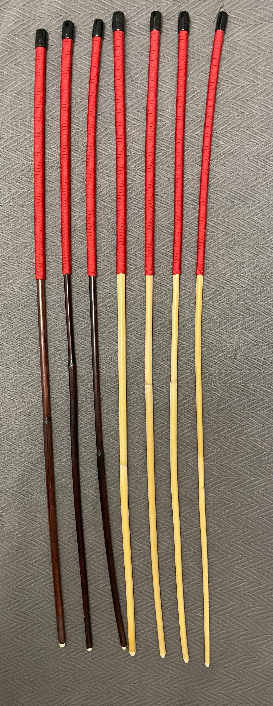 Set of 7 Classic Dragon / Smoked Dragon Canes - 95 cms Length - Imperial Red Paracord Handles