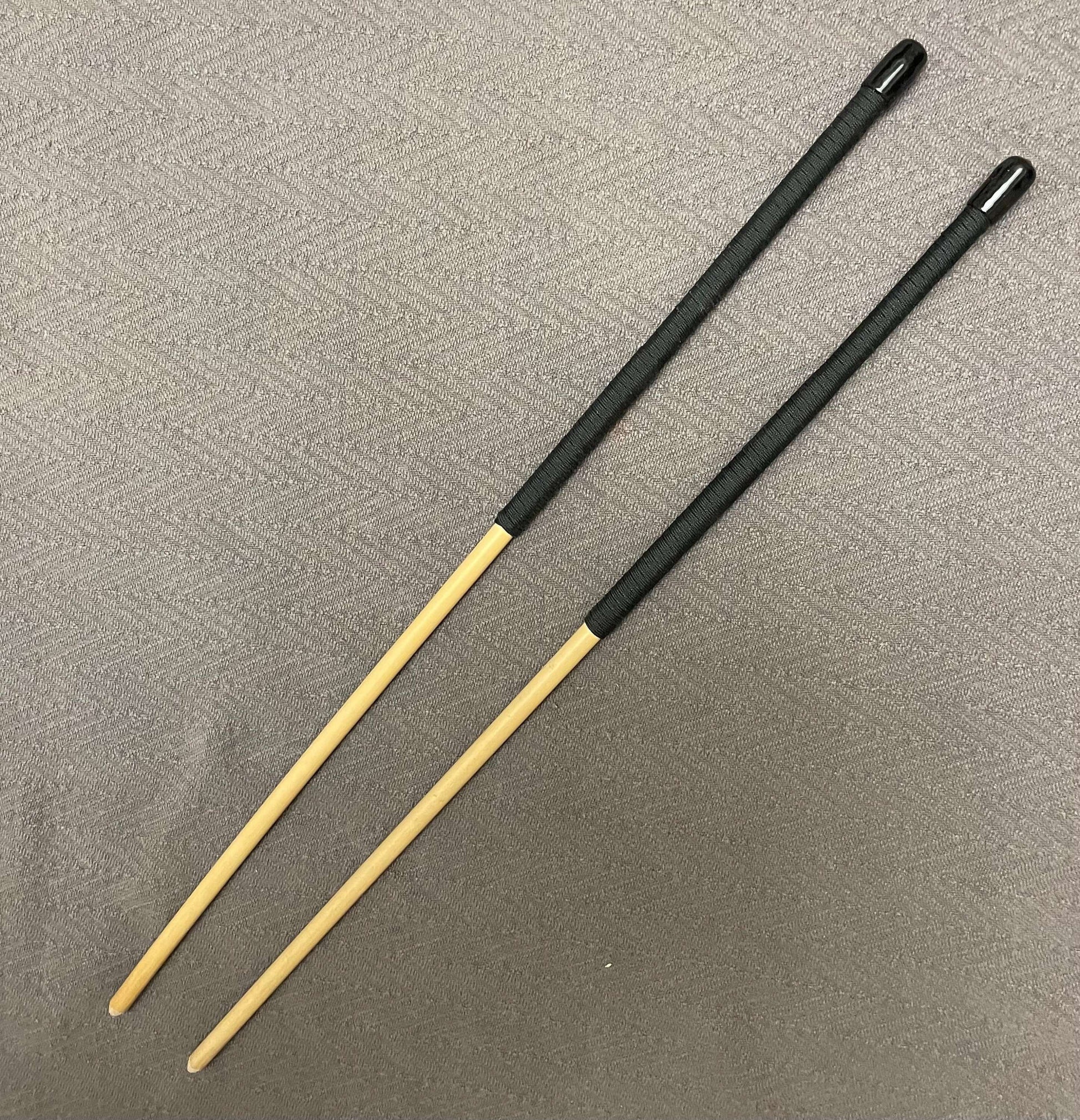 Set of 2 Over The Knee Spanking Canes with Black Paracord Handles