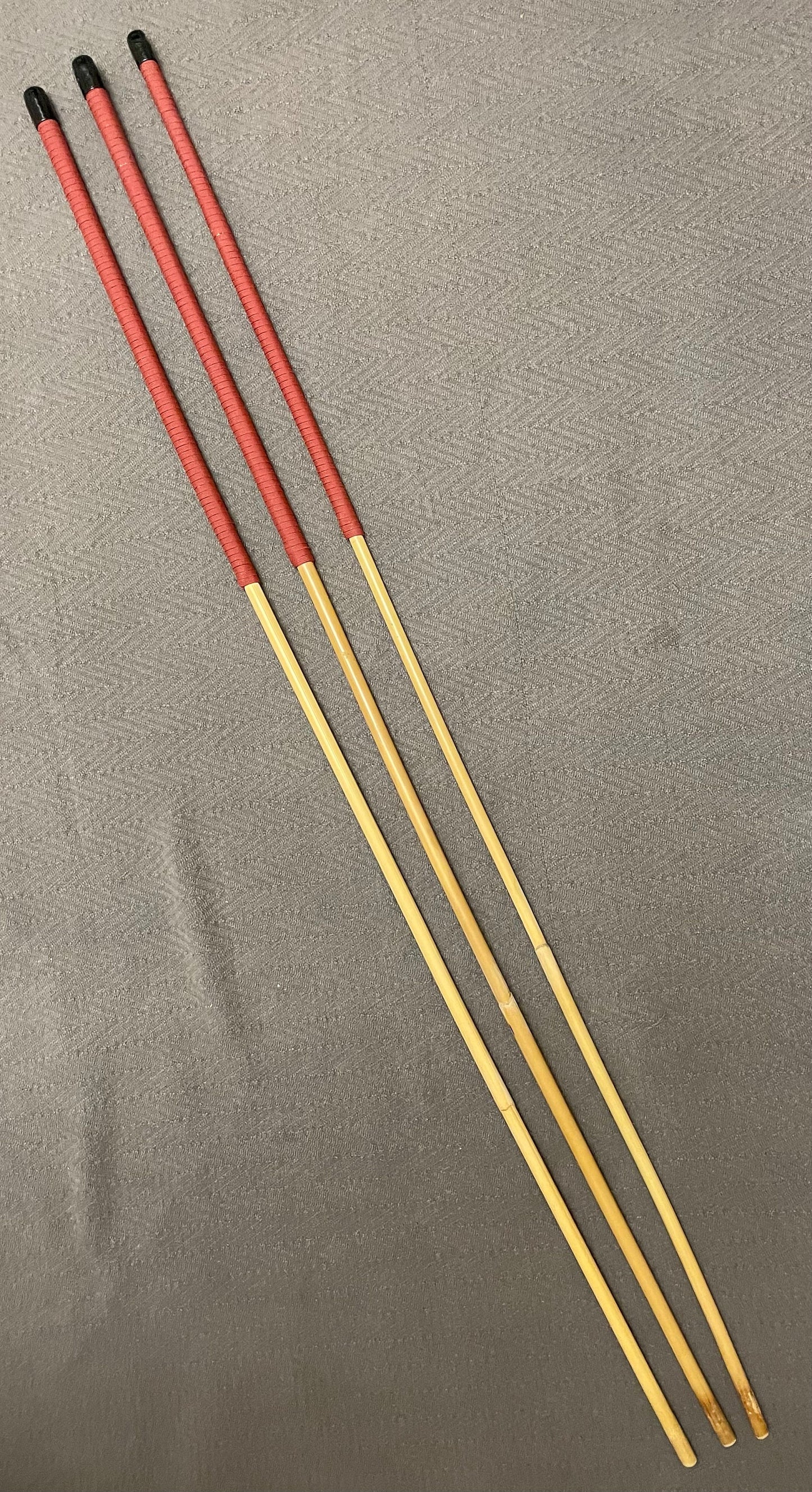 Miss Stripewell's English Discipline Trio Classic Dragon Canes / Punishment Canes / BDSM Canes Set of 3 - 102 to 105 cms L - Red Handles - Englishvice Canes
