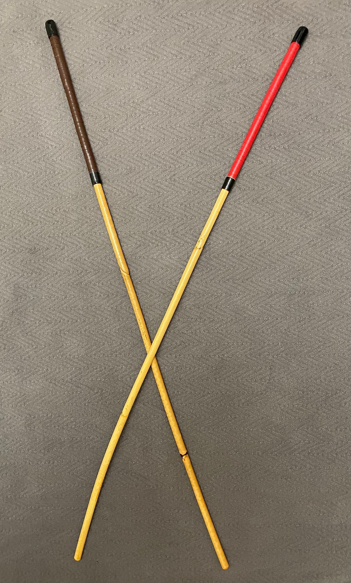 Reformatory Wardress / Eton Signature Kooboo Rattan Punishment Canes - 85 to 90 cms Length - Kangaroo Leather Handles